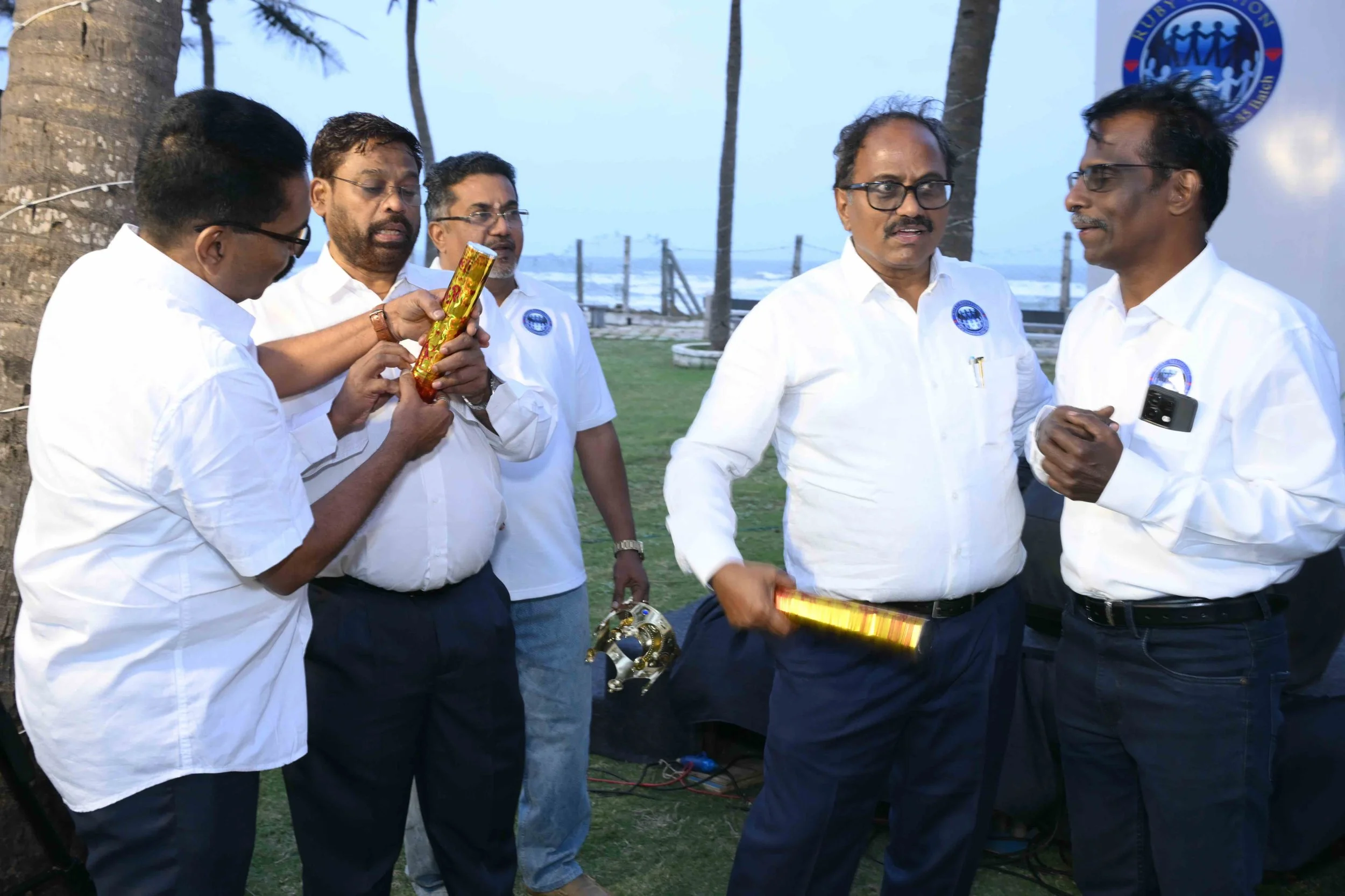 Everyone has a surprise look.