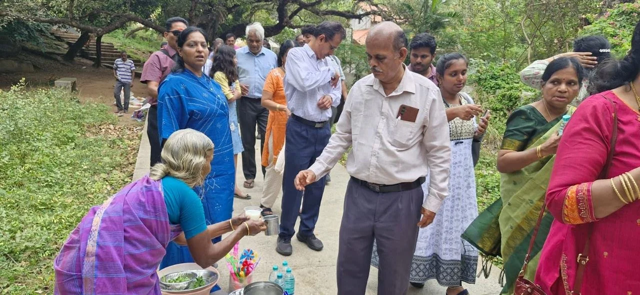 Kasi quenching his thirst.