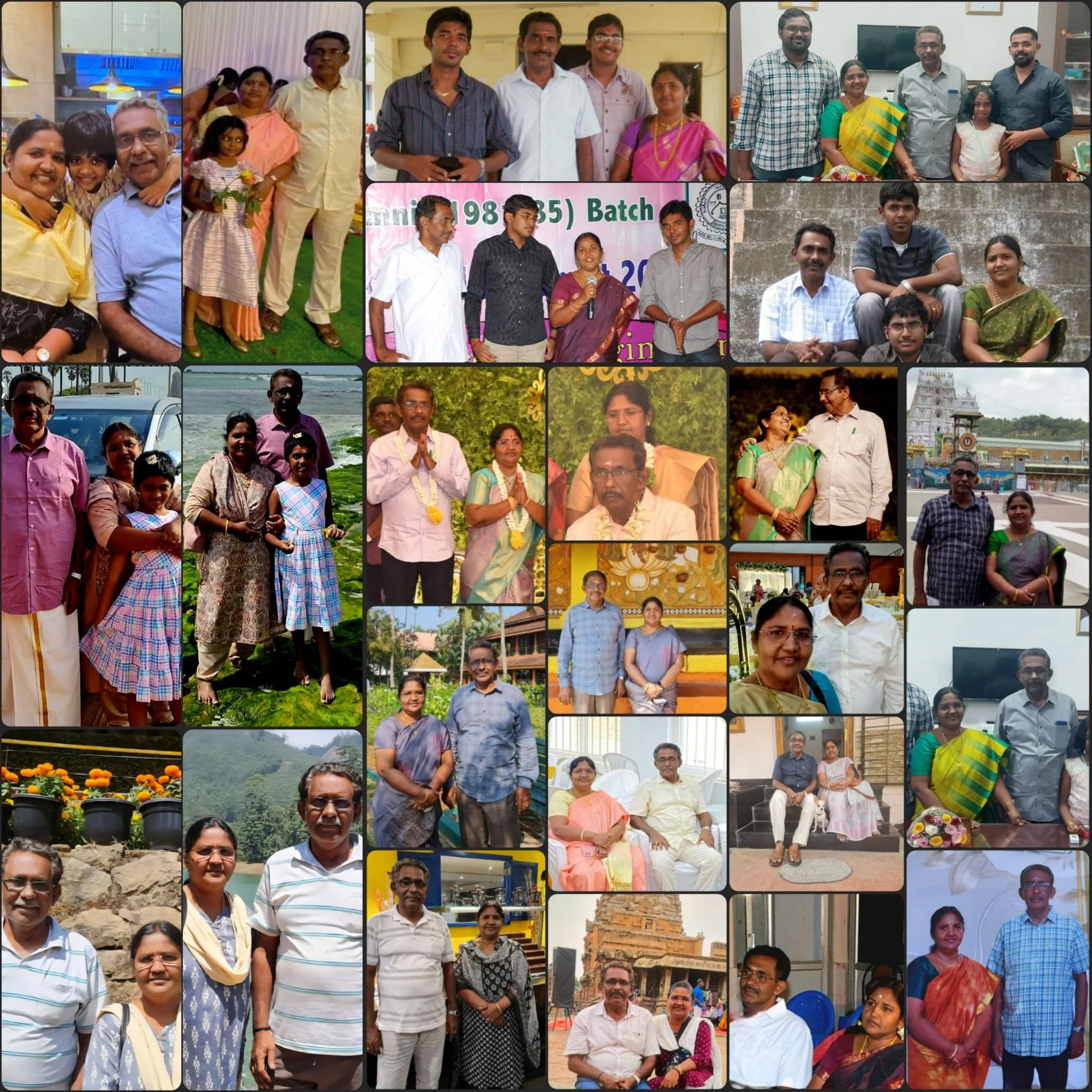 Pal's collage for Shanthi + Pandian's 39th wedding anniversary on Sep/07/2025.