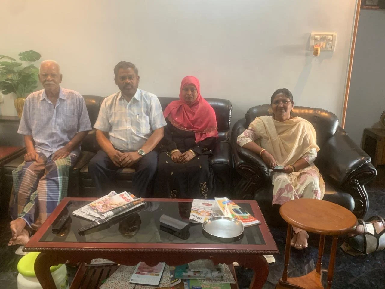 AJ, his dear wife, Shanthi and Shanthi's father in Nellai on Sep/27/2025.