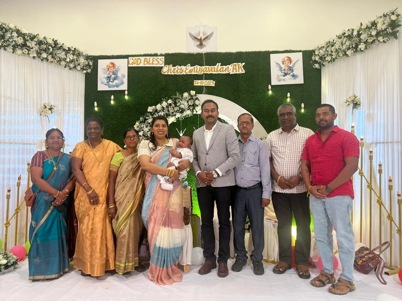 GCE Friends at VKS' grandson Chris' baptism in Palayamkottai on Oct/26/2025.
