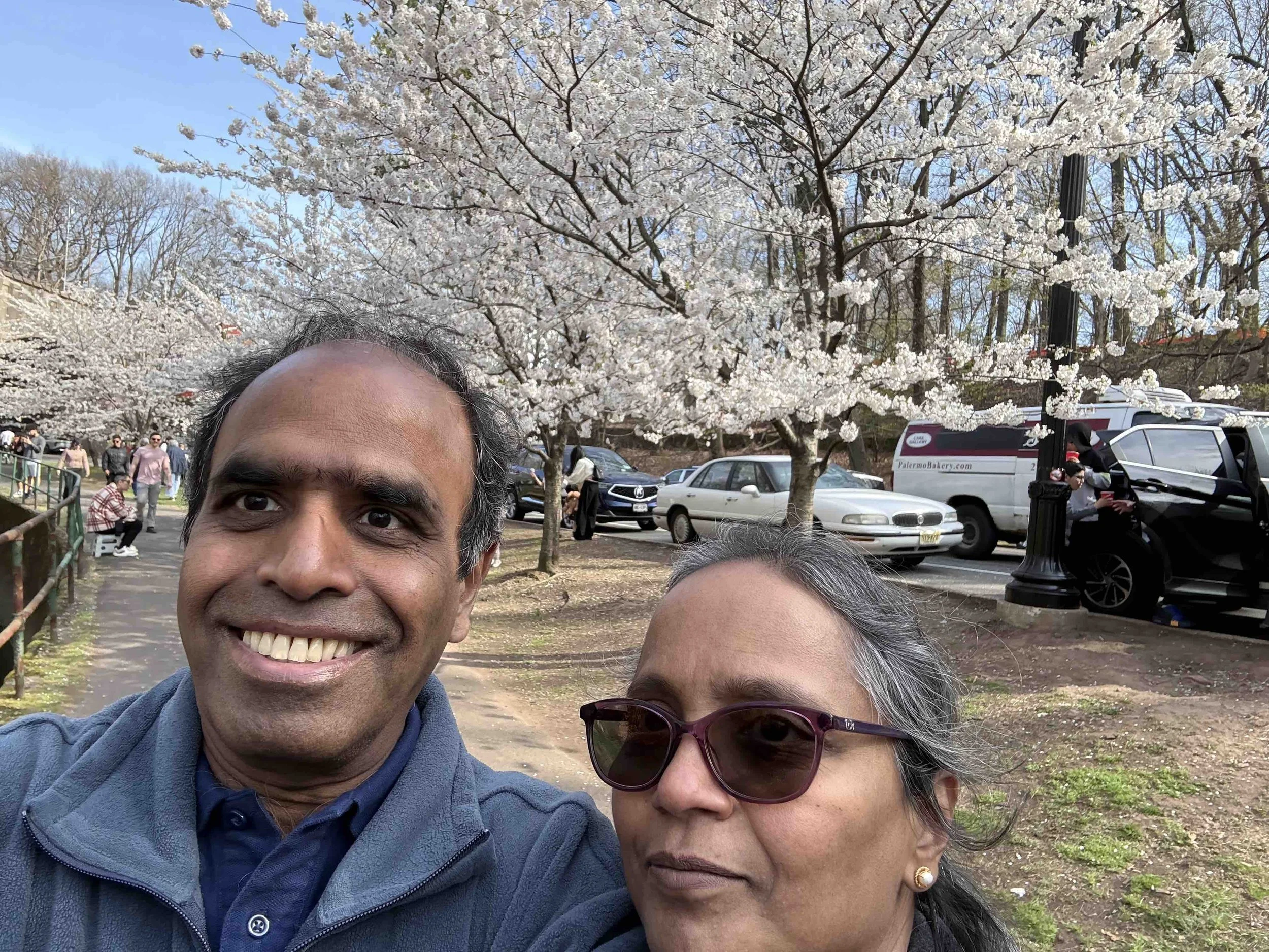 Senthil and Geetha at Cherry Blossom in Newark, NJ on Apr/10/2026.