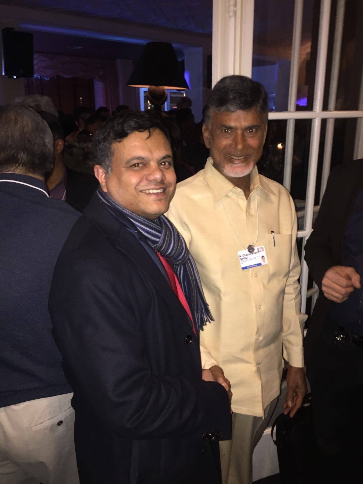 High flying Vikram Nair with an Indian CM Mr.Naidu. (Jan/2016)