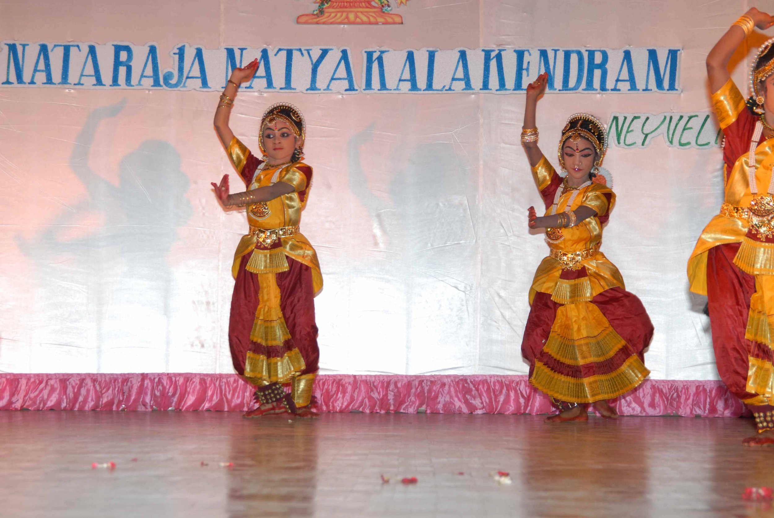 Rising star: T.K.Subramanian's daughter (Mahashree - leftmost on the picture) excels at her dance performance in Neyveli