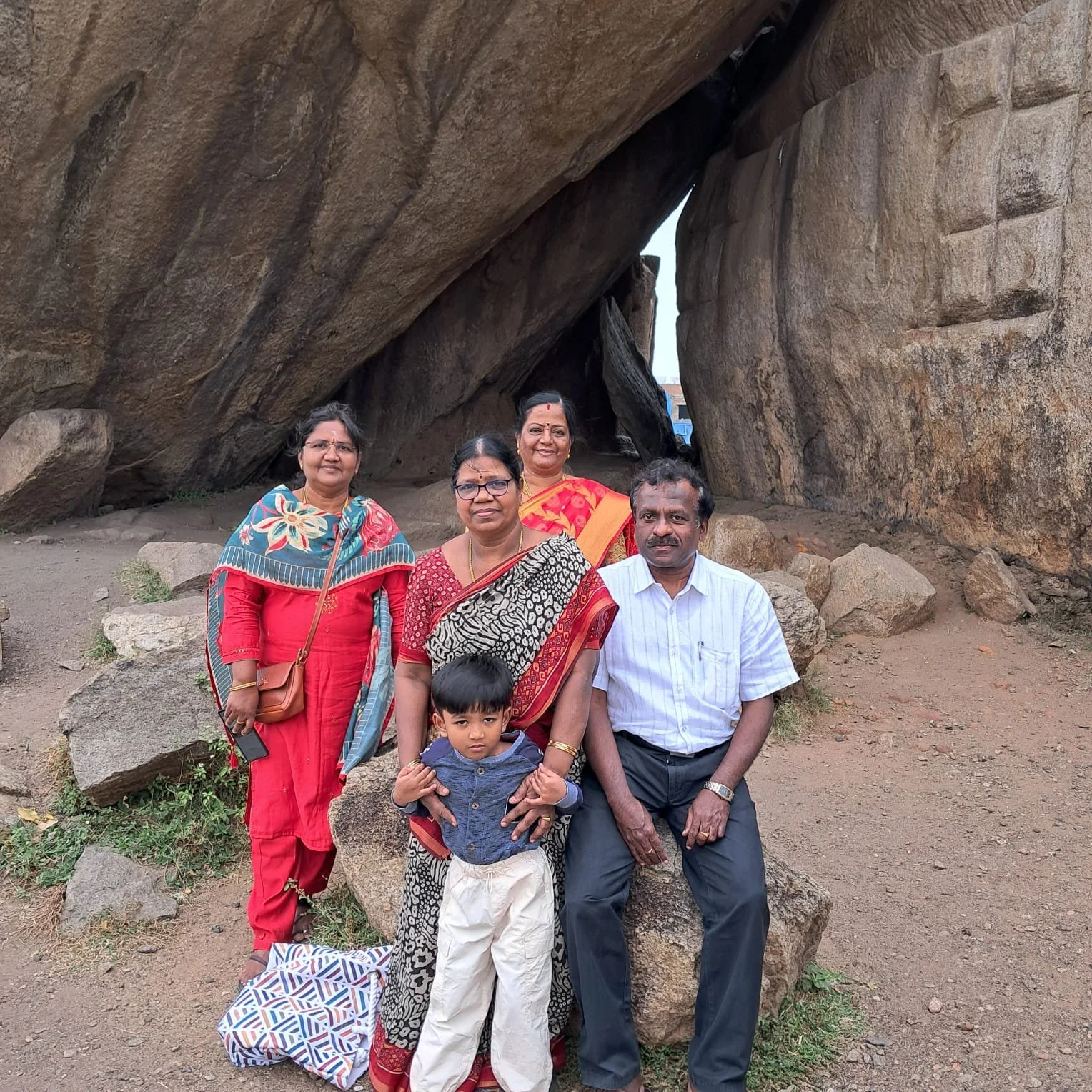 Parthasarathy sharing his family moment with his classmates Shanthi and Malarvizhi.