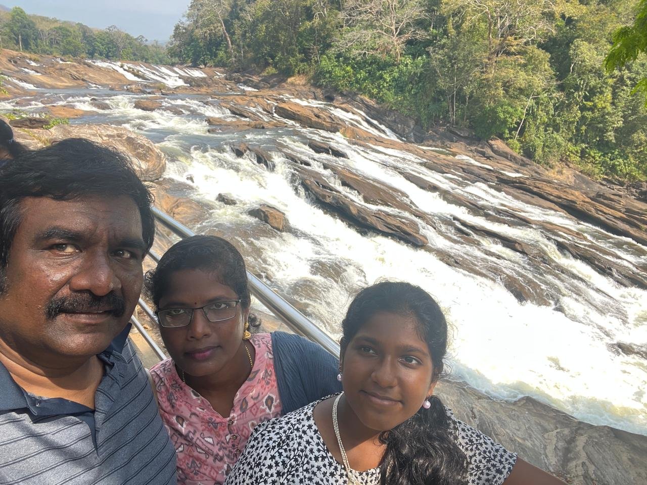 Prakash shared his family picture on May/17/2025. Taken in 2023 with his dear wife Sudhasini and his loving daughter Priya Soundarya.