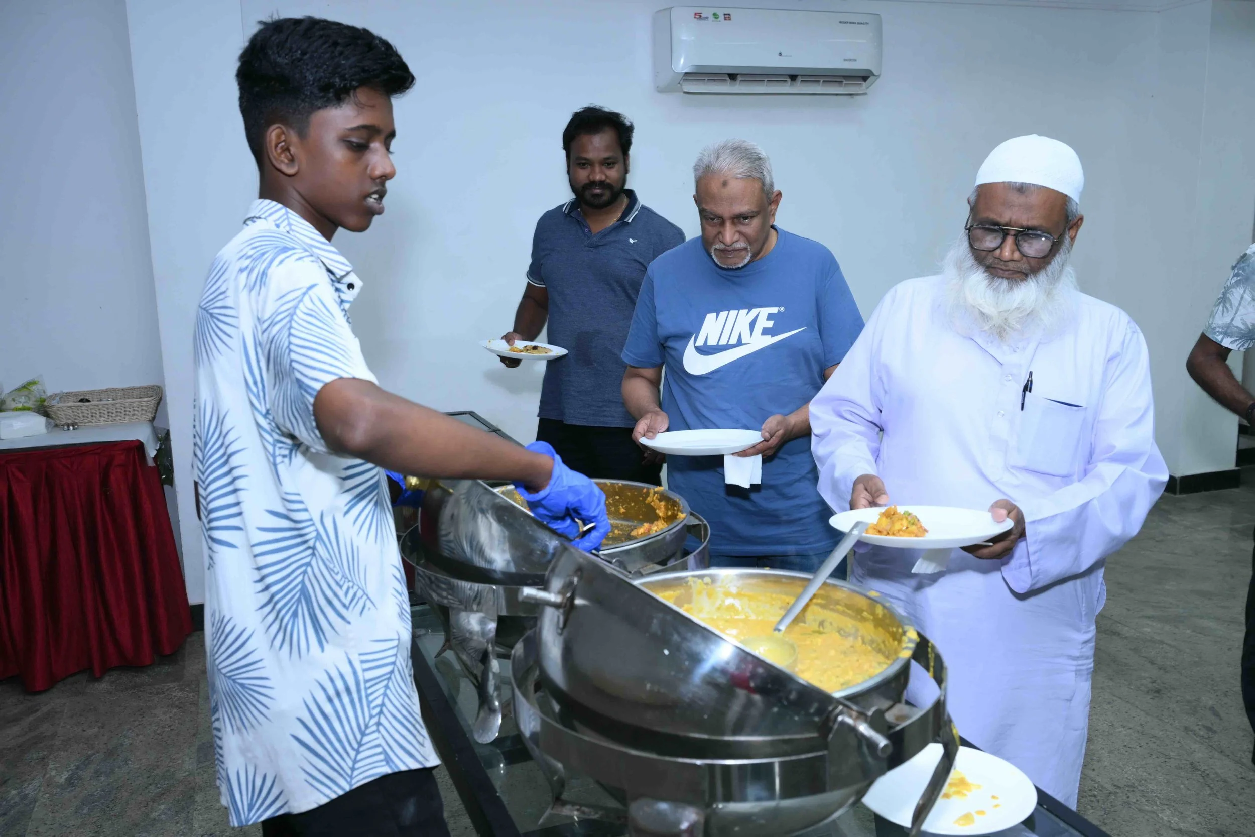 Syed and Azeez checking out the lunch.
