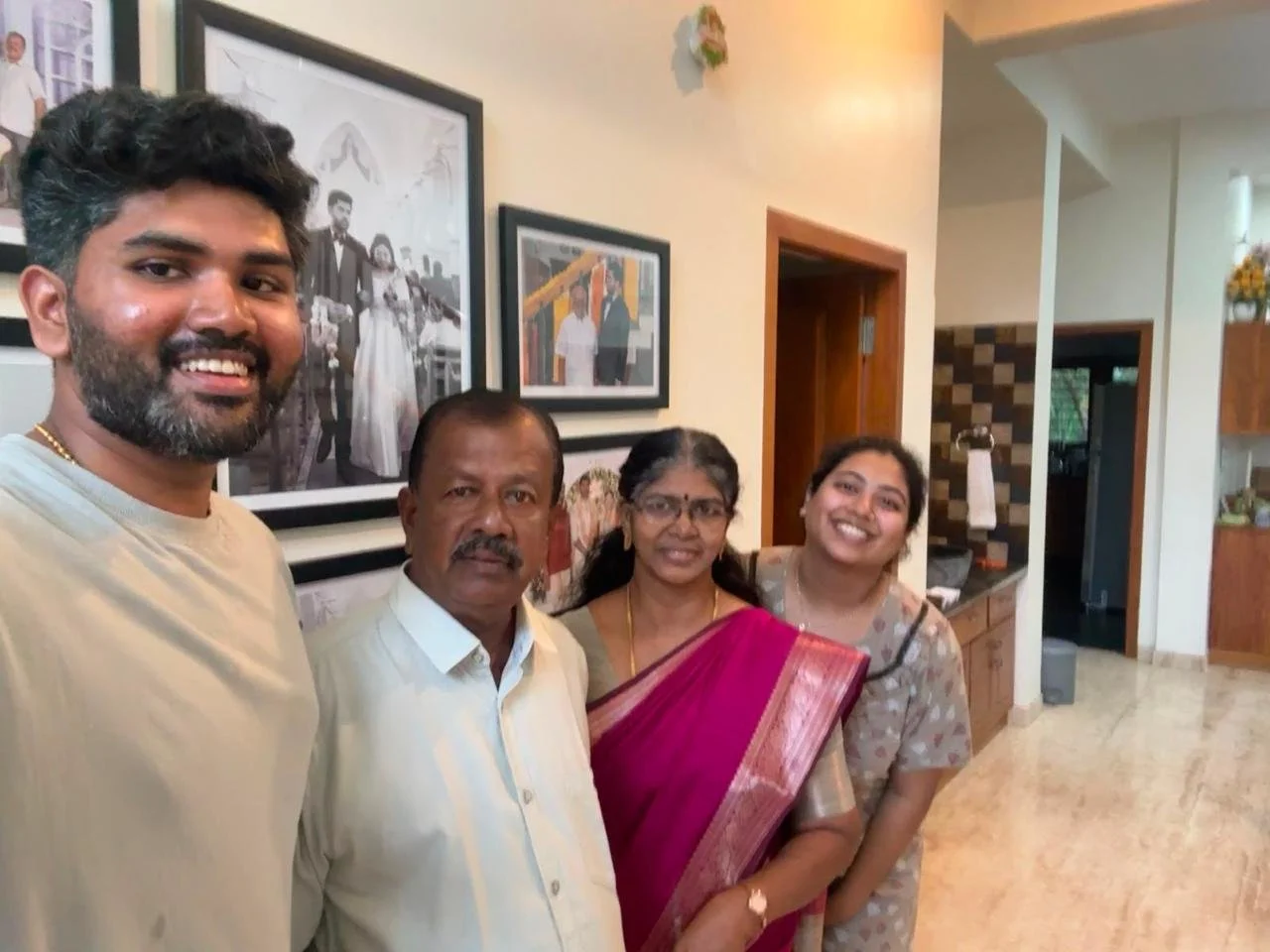 Lekshmanan with his dear wife Mary Sheeba, his son (Aakaash) and daughter-in-law (Aneeka) for his 62nd birthday on June/05/2026.