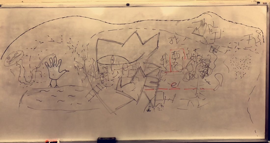 "CÁMO IS NOT DEAD!" (birthed 2017) is one of CÁMO's earliest works. Forced to go to an all-boys private catholic PWI, her only outlet was art. Inspired by Basquiat's famous graffiti art titled "SAMO IS DEAD", CÁMO breathes life into Basquiat's dead S