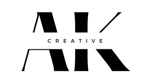 logo that has the company's initials and the word creative inside the letters A and K