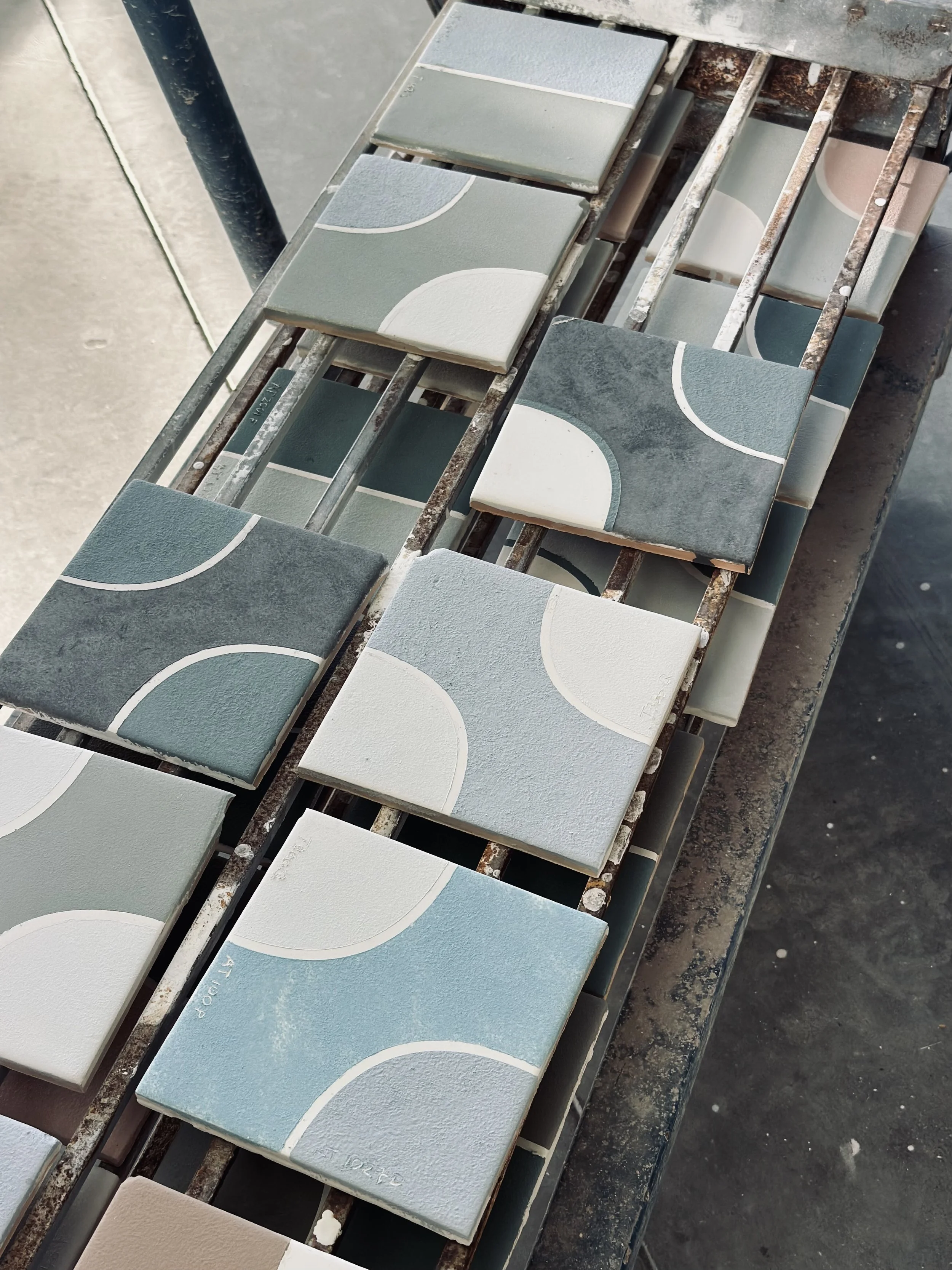 image of tile samples in factory