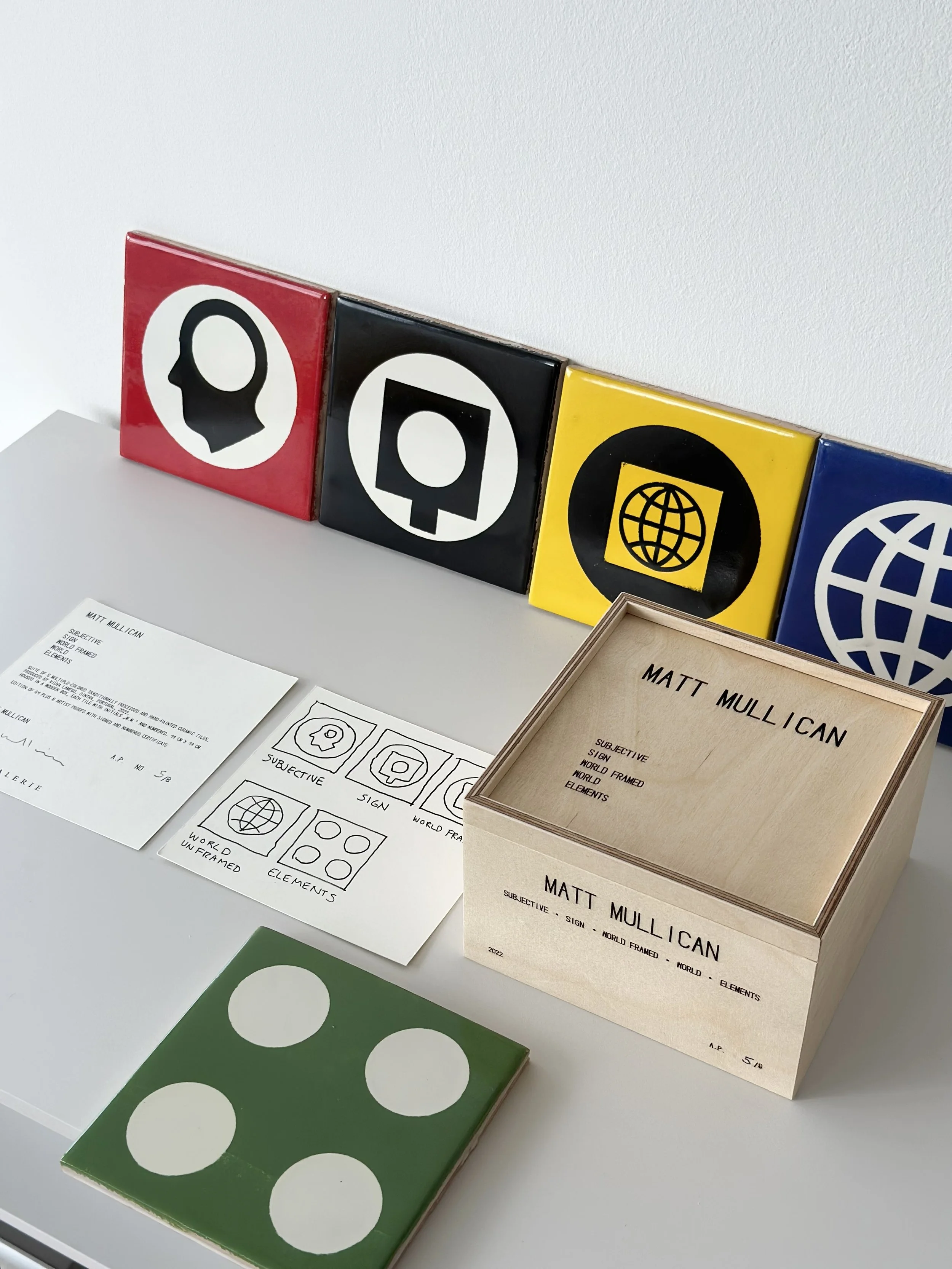 art-edition with ceramic tiles by Matt Mullican