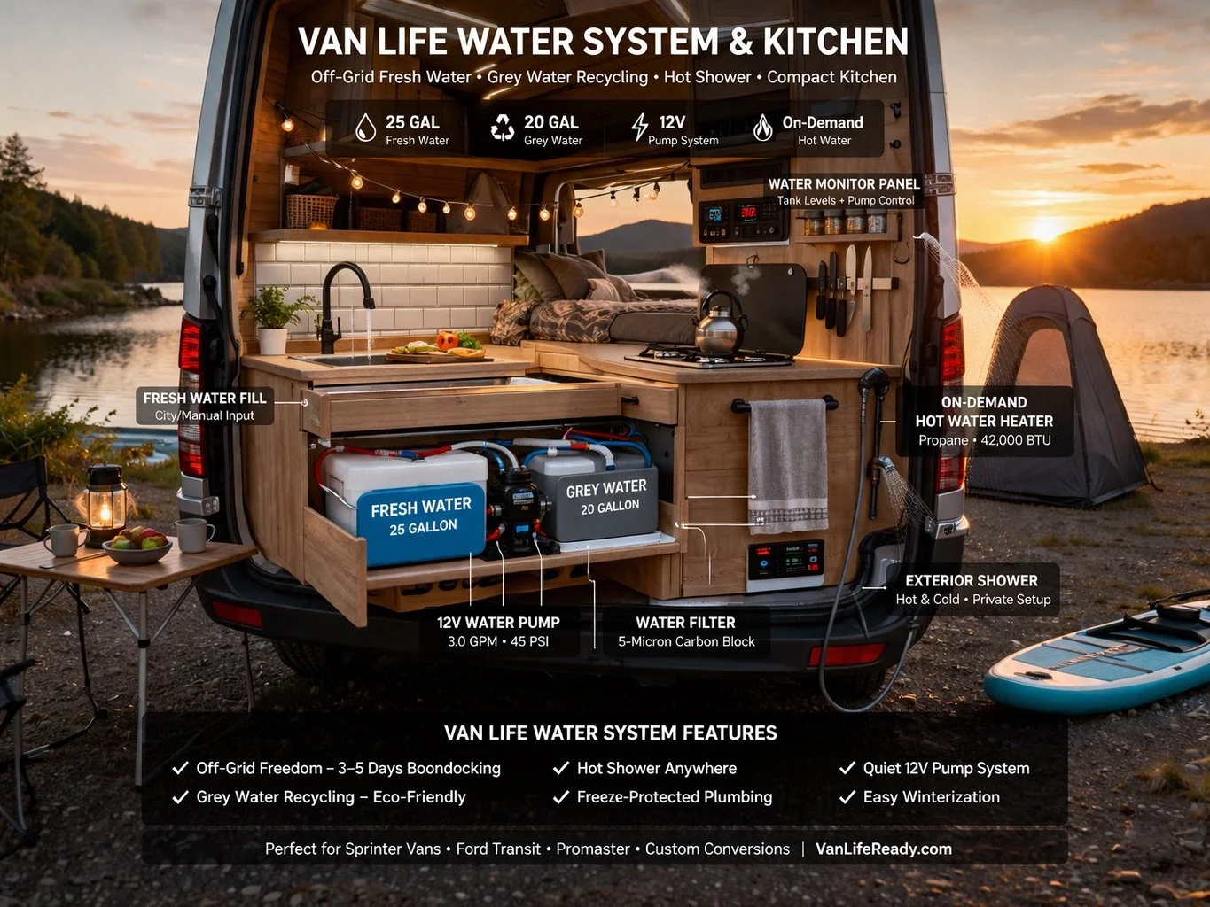 Water System &amp; Kitchen Setup: Complete DIY Van Conversion Guide