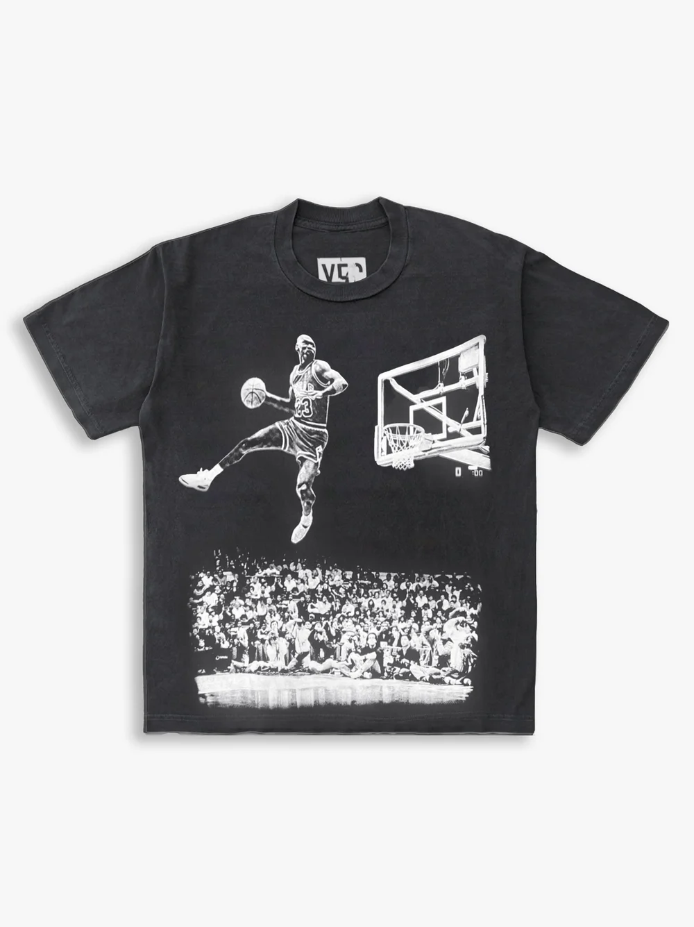 Vintage Basketball Graphic Tees MJ Dunk Oversize Print Vintage