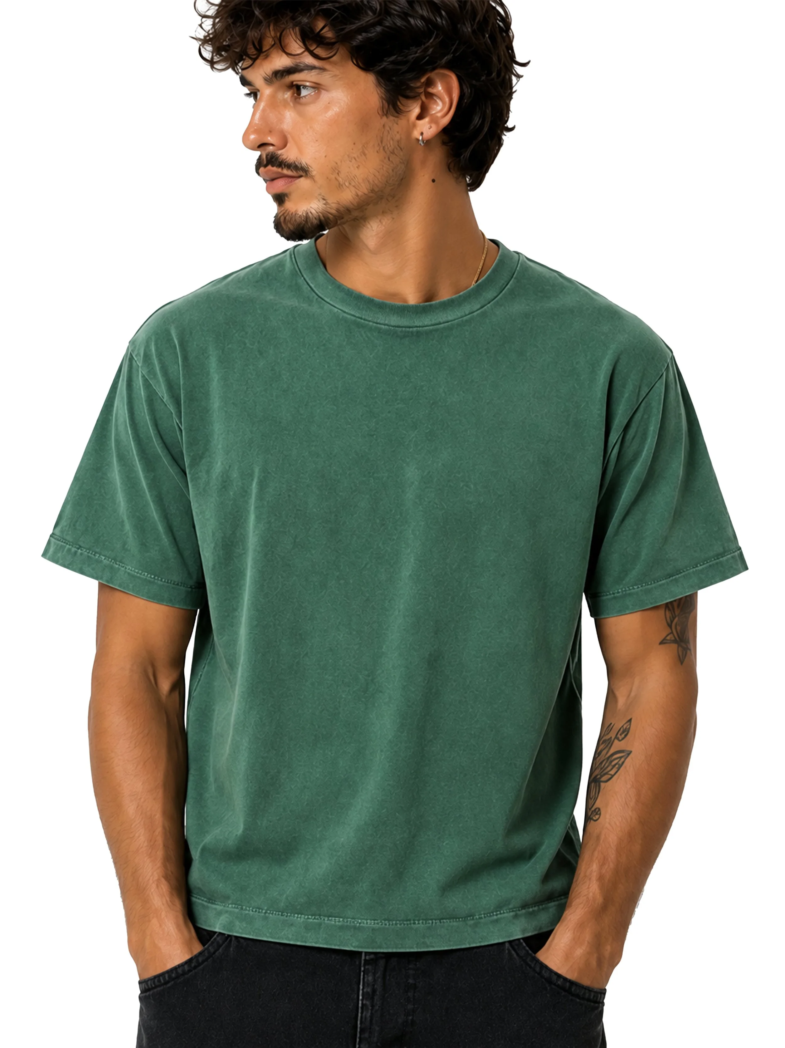 Hunter Green Vintage Washed Tee Shirt