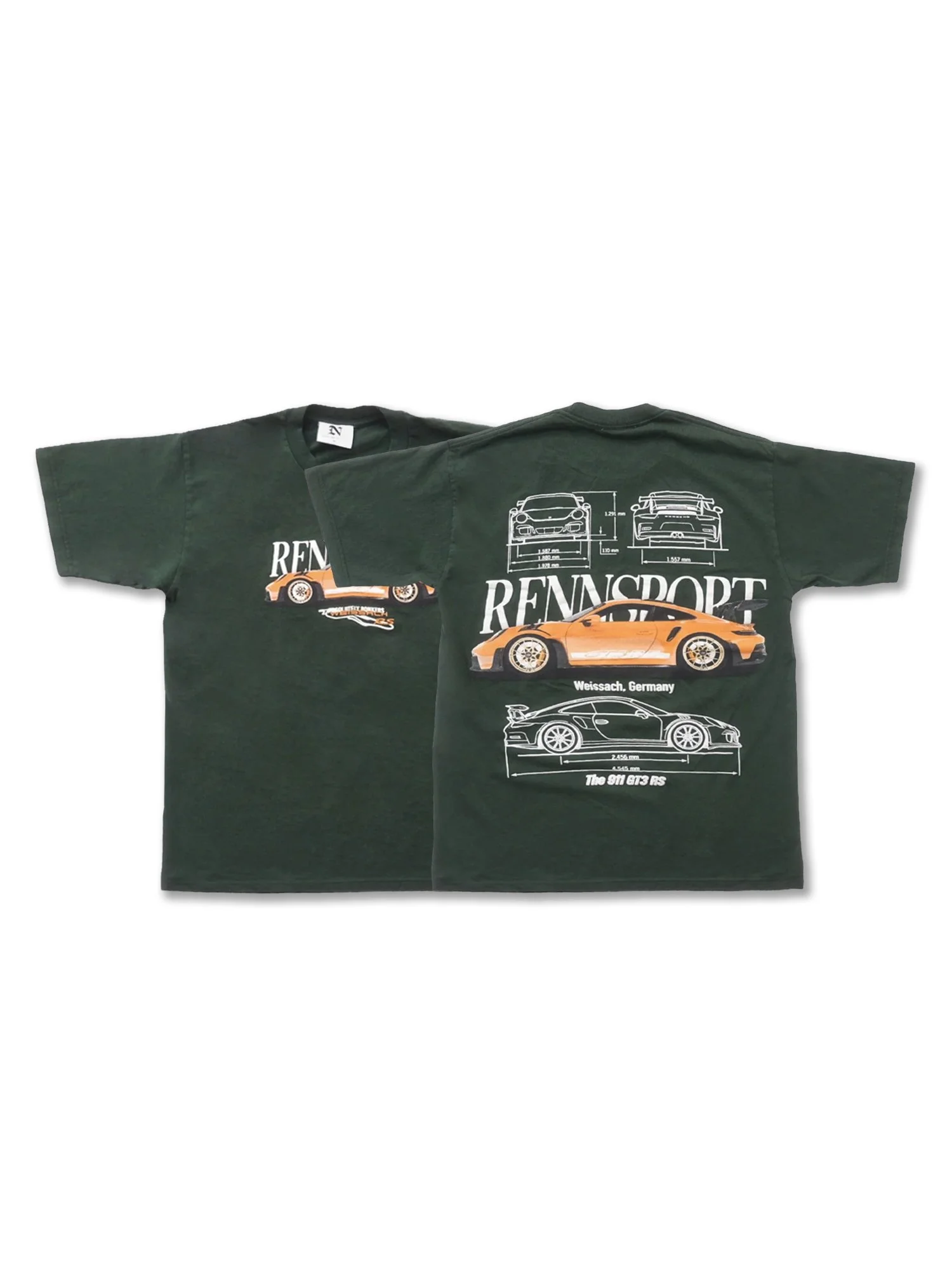 Porsche GT3 RS in British Racing Green Washed Tee