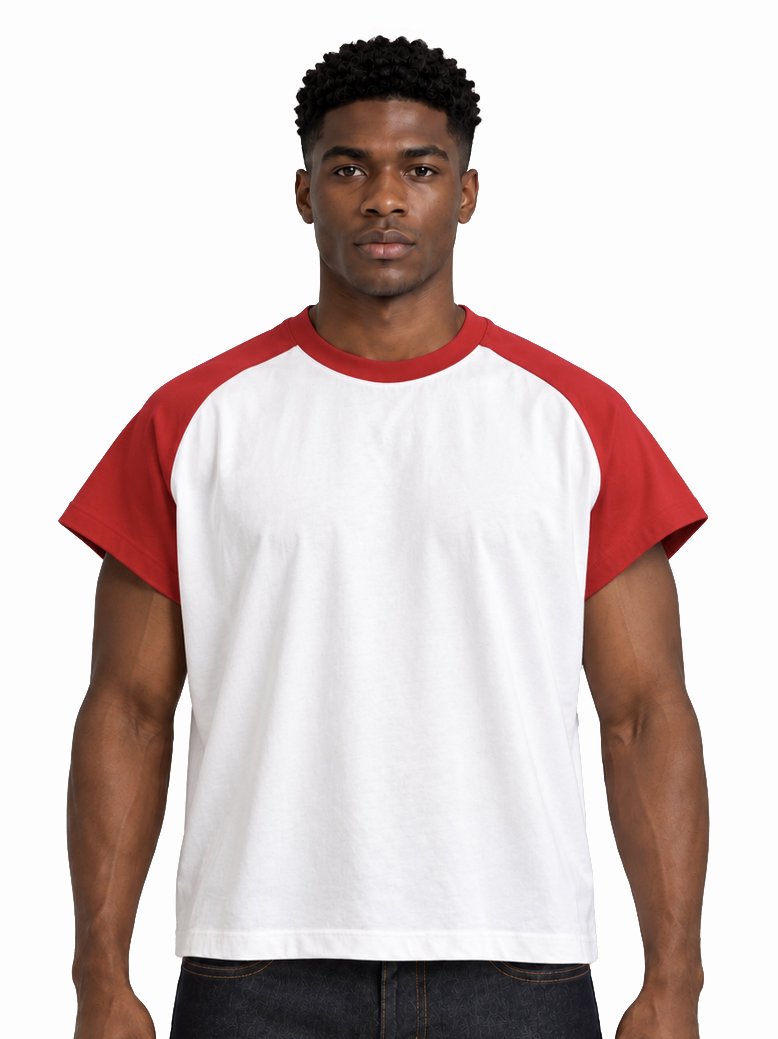 Red on White Raglan T-Shirt