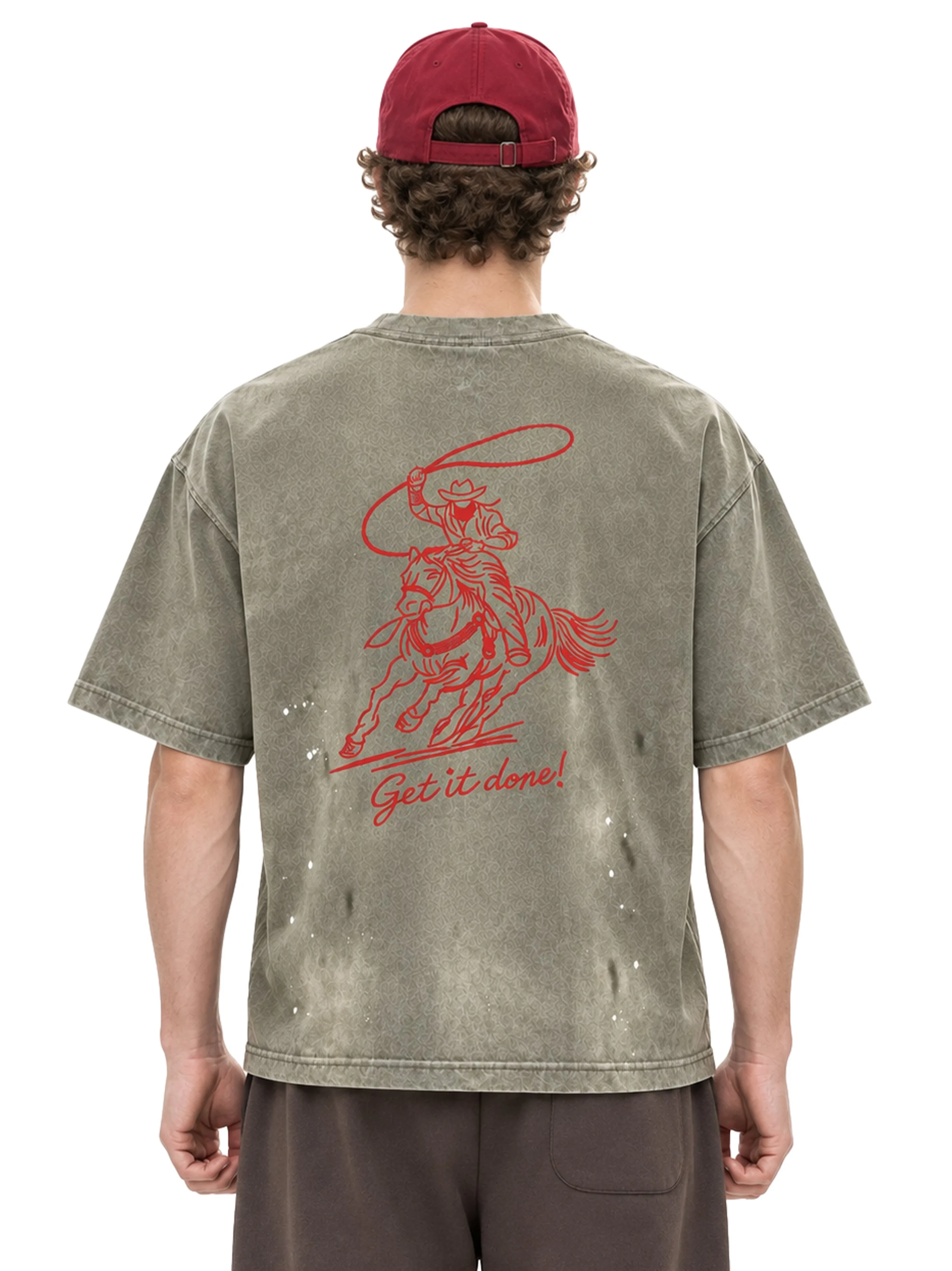 Get It Done Cowboy Vintage Washed Tee Shirt