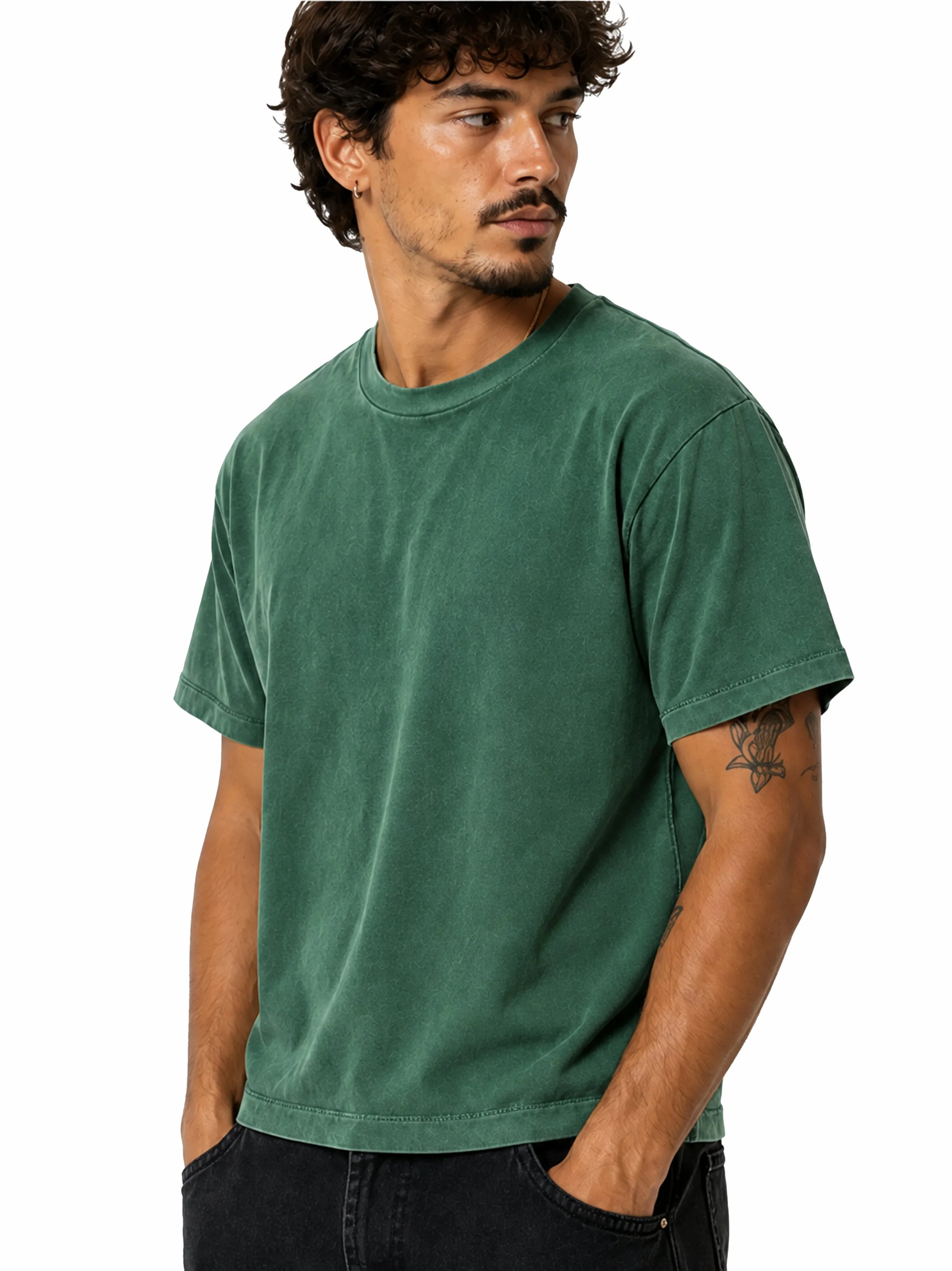 Hunter Green Vintage Washed Tee Shirt_0000_Layer 5 copy 5.jpg