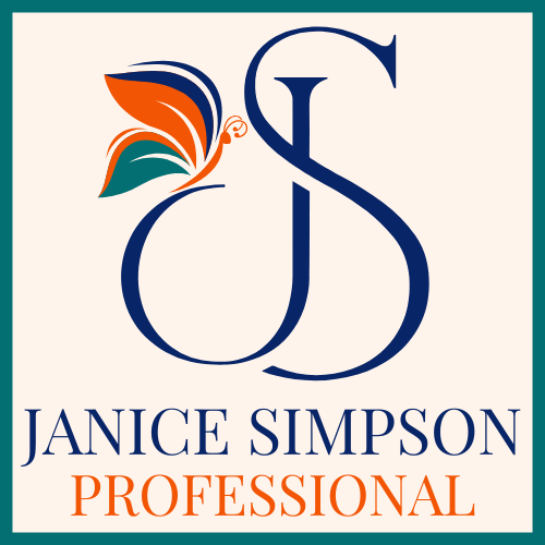 JS Logo with Butterfly blue, orange, and green.
