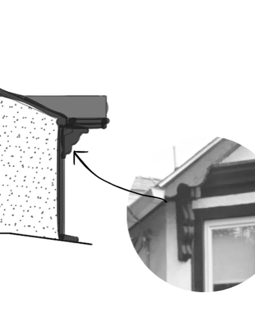 We spent time getting this detail right.

The carriage house had been through a few phases and was not really in conversation with the main home anymore. The corbels were designed to mirror what&rsquo;s on the main house, and we carried the same wh