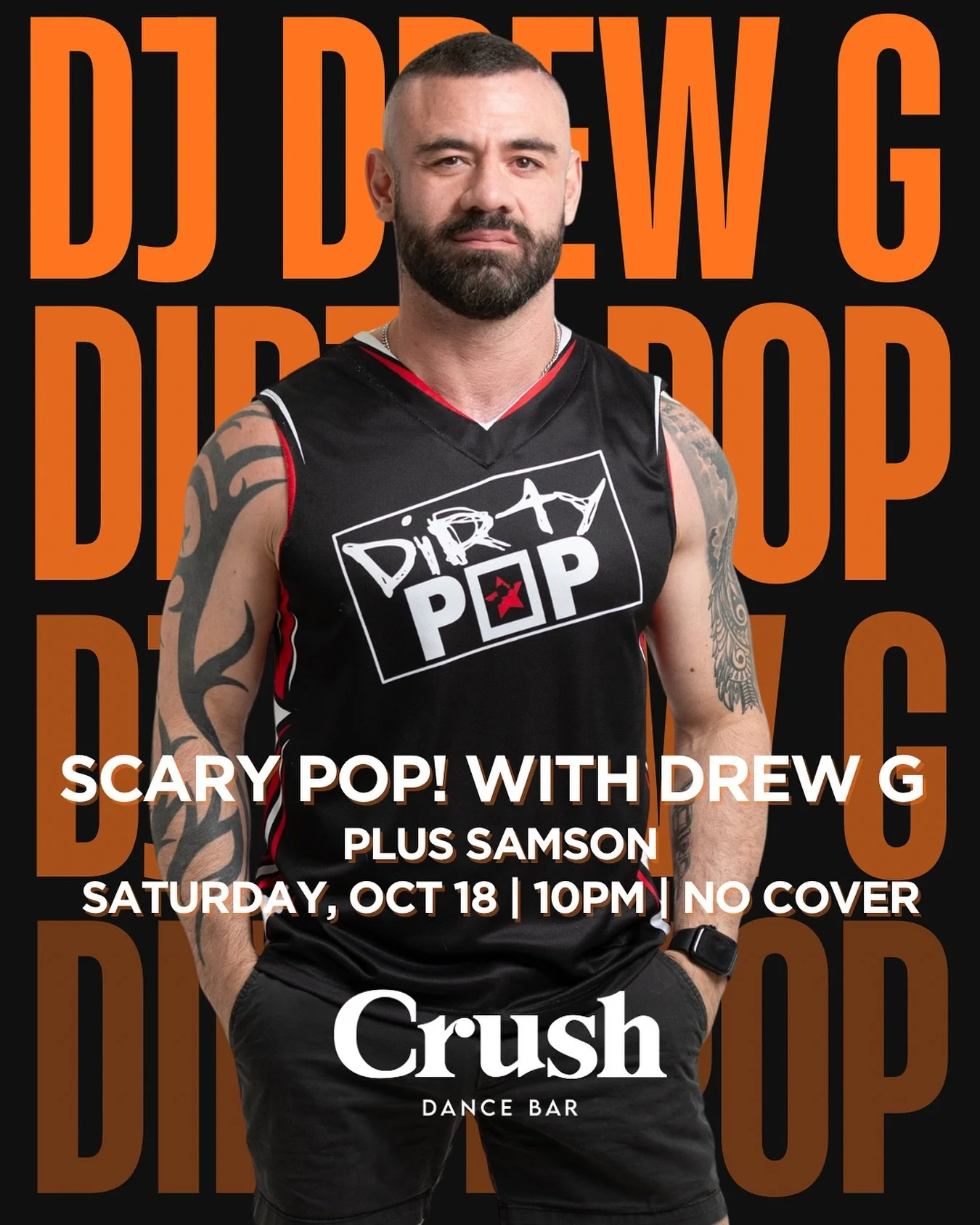 🔥 SCARY POP! hits this Saturday 🔥

DJ @itsdrewgilbert bringing his signature Scary Pop beats and @enby4pay upstairs! 💀🎧

🗓️ Saturday, Oct 18
⏰ 10PM | No Cover
📍 Crush Dance Bar | 2007 14th St NW

#CrushDC #DirtyPop #DJDrewG #HalloweenAtCrush #S