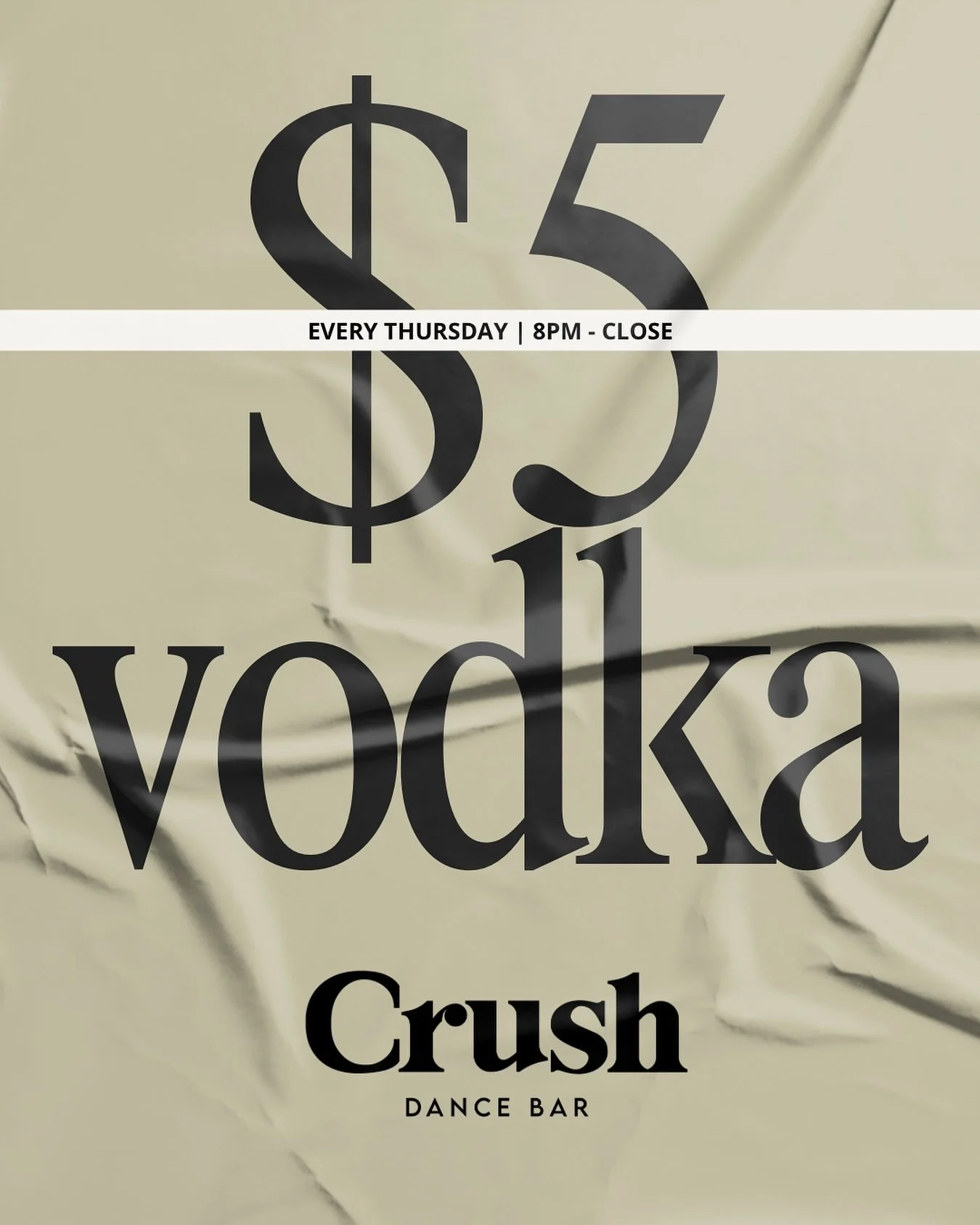 $5 Vodka. Every Thursday. 8PM&ndash;Close.

#CrushDC #VodkaNight #ThirstyThursday #DrinkSpecials #LGBTQNightlife #HalloweenVibes
