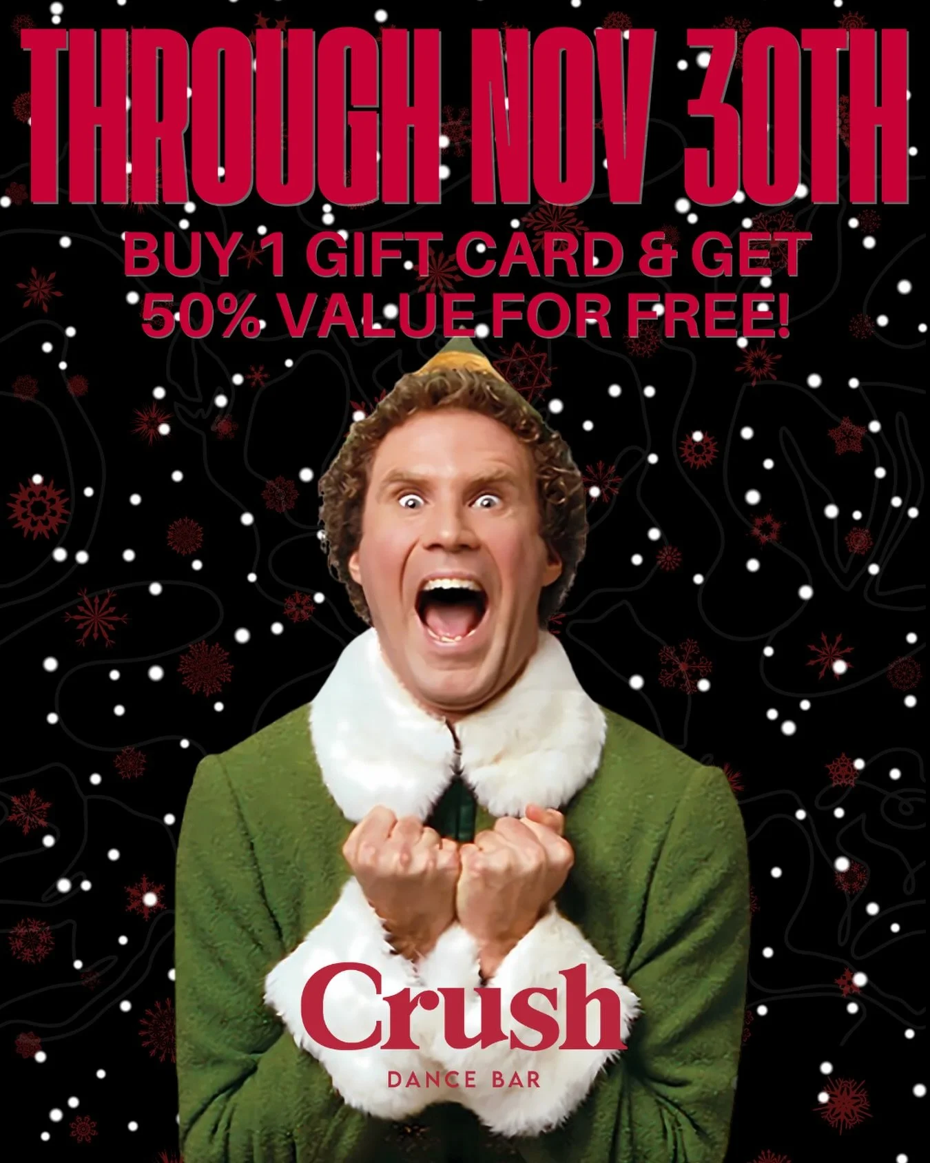 So freaking excited&hellip; buy one gift card and get 50% value for free (all weekend long) 🎄