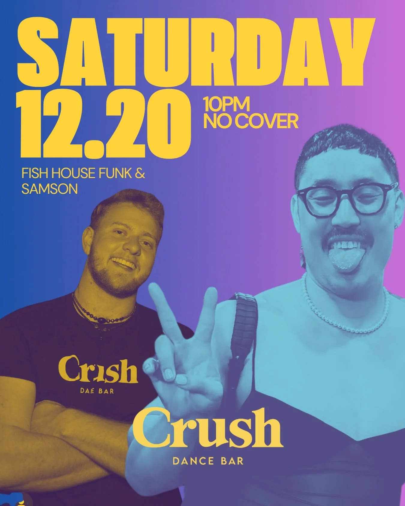 Saturday. 10PM. No cover.
Fish House Funk &amp; Samson 🎧
See you on the dance floor.