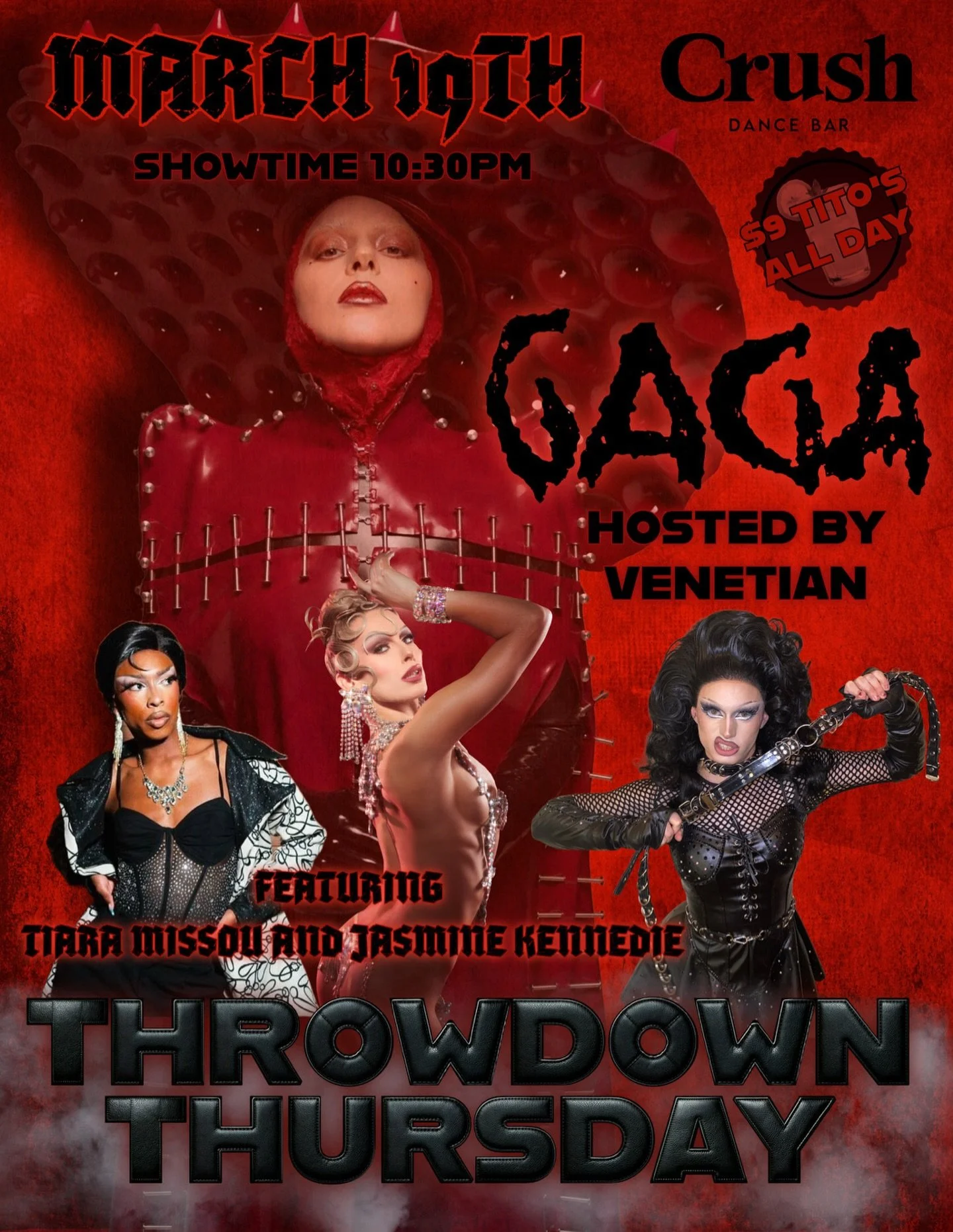 GAGA TAKES OVER 🔥
Enter the dark fantasy&hellip; this Thursday we serve drama, latex, and pure pop chaos.

🎤 Show at 10:30PM
💋 Hosted by Venetian
✨ Featuring Tiara Missou &amp; Jasmine Kennedie
🍸 $9 Tito&rsquo;s ALL NIGHT

#CrushDC #LadyGaga #Dra