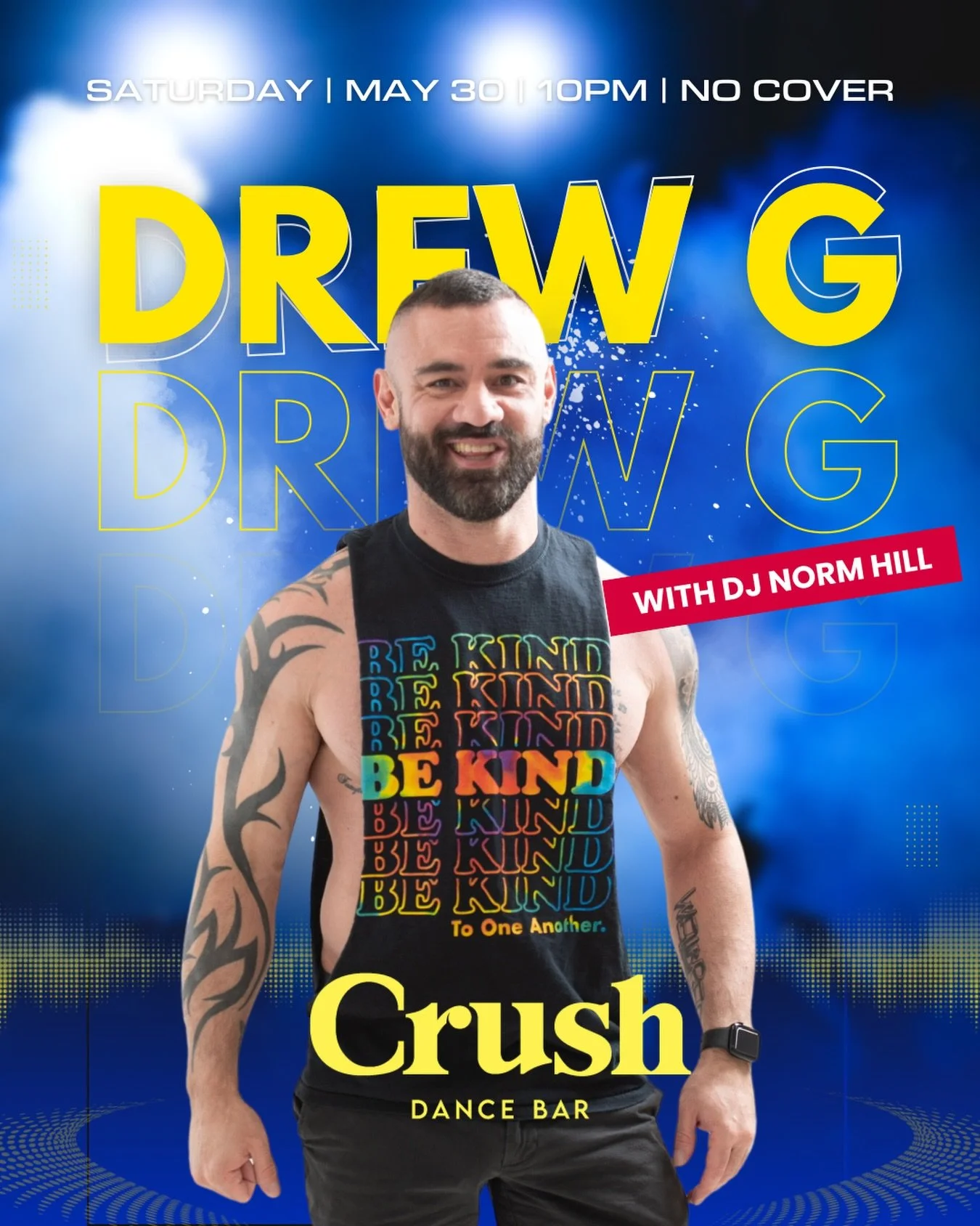 Be kind. Dance harder. 🌈🔥
Drew G + DJ Norm Hill this Saturday.
10PM &bull; No Cover #CrushDC