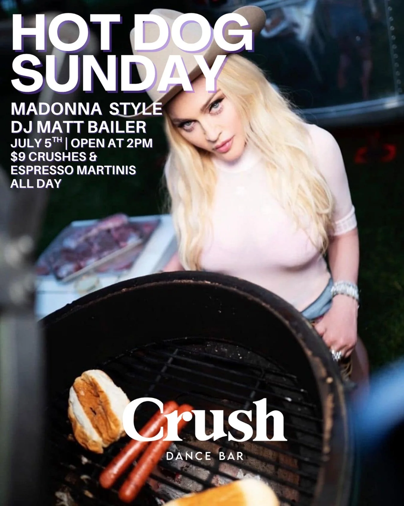 Confessions Part 2? We heard &ldquo;Confessions: Part Wiener.&rdquo; 🌭💜

🌭 Free hot dogs while supplies last
🎧 DJ Matt Bailer
⏰ Doors at 2 PM
🍸 $9 Crushes &amp; Espresso Martinis all day

🌭 Free hot dogs while supplies last
🎧 DJ Matt Bailer
⏰ 