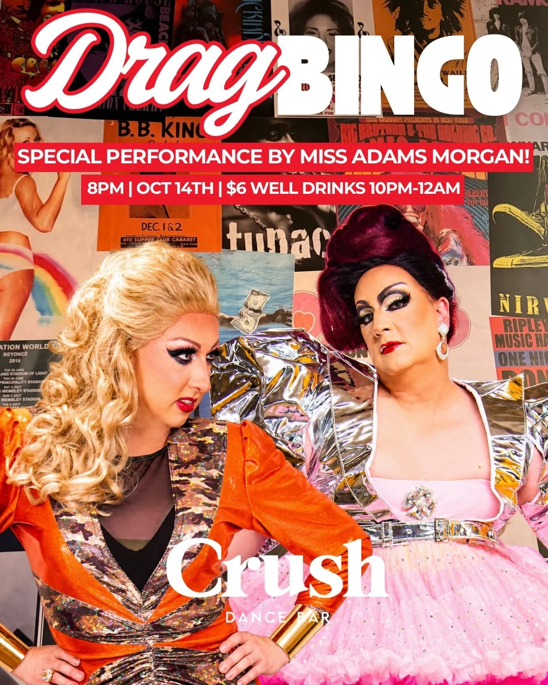 Drag Bingo is getting EXTRA fabulous tonight! 💅✨

Join Tula &amp; Geri Atric with DJ Jason Royce PLUS a special performance by Miss Adams Morgan! 👑

🎱 8PM | Wednesday, October 14th
🍸 $9 Tito&rsquo;s ALL NIGHT