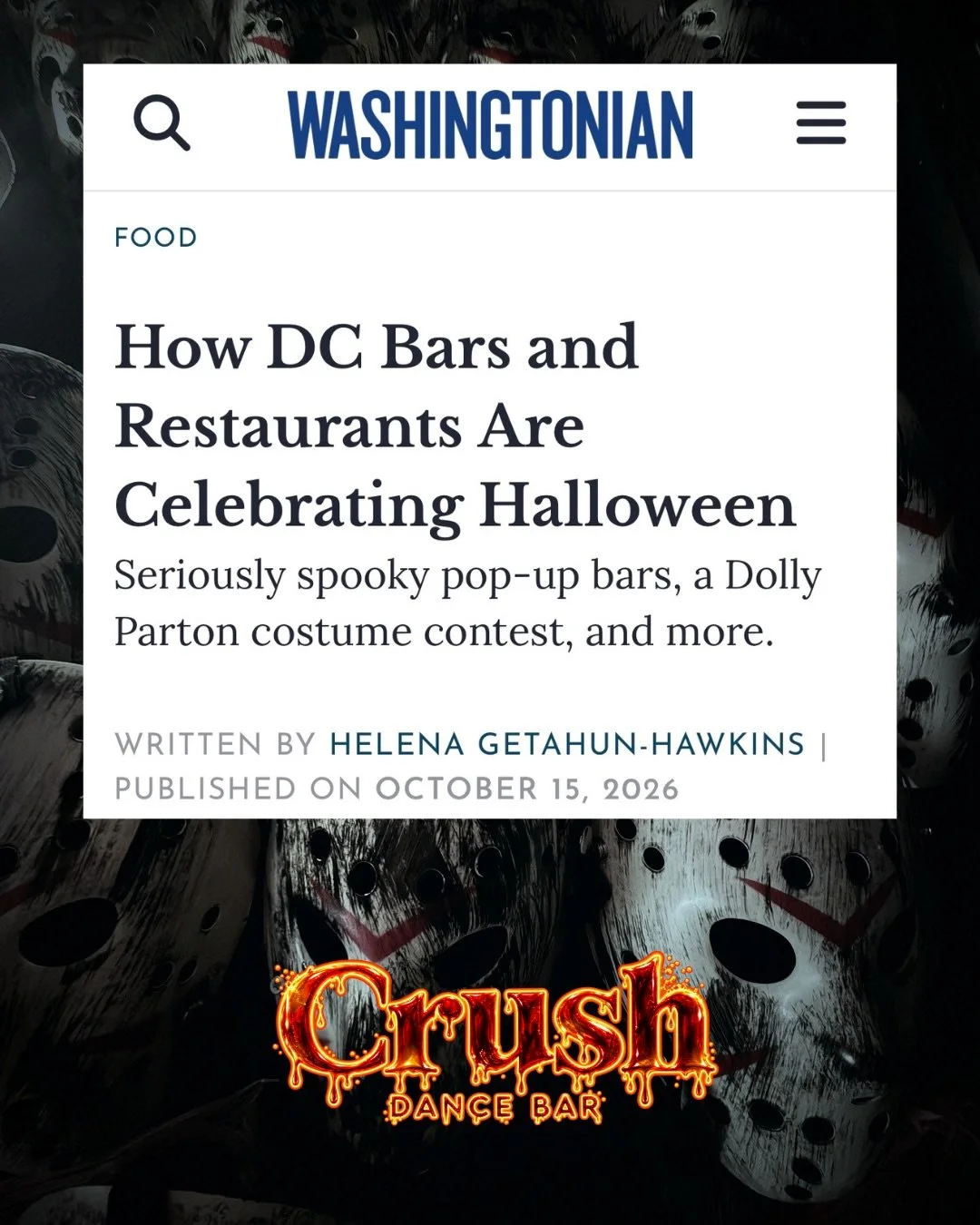 Thanks @washingtonianmag for the #halloween shoutout! 🎃 👻 

&ldquo;For three nights, this LGBTQ+ dance bar on 14th Street is hosting a costume contest with prizes ranging from $250 to $1,000. Staying true to their weekly &ldquo;Hot Dog Sunday&rdquo