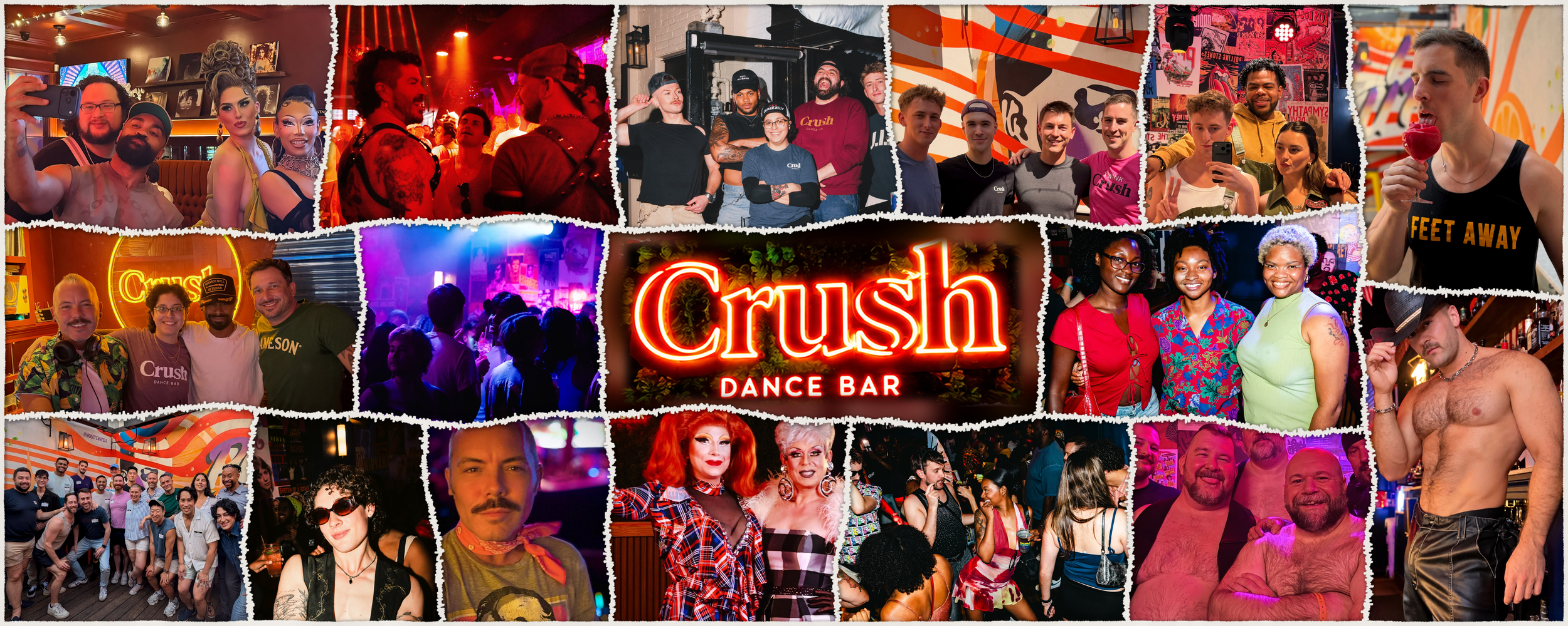 Guests, drag performers, DJs and staff at Crush Dance Bar, an LGBTQ+ nightlife destination in Washington, DC.