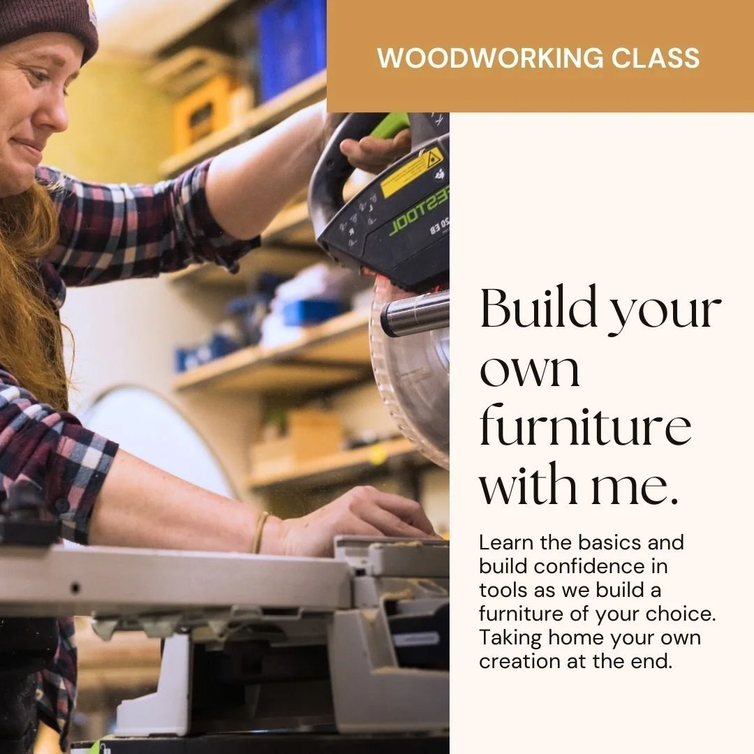 Ever wanted to try your hand at building furniture or want to being more confident with woodworking tools? Well, I'm making one of my dreams come true by hosting my first-ever furniture building class, and I'd love for you to join in!

How It Works:
