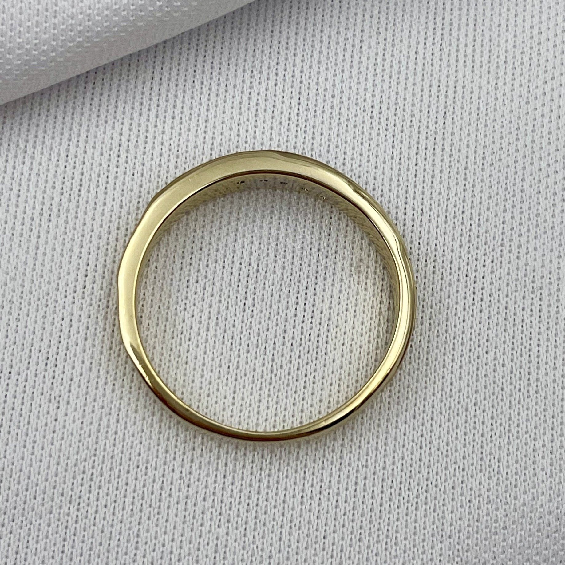 top down gallery view 14k Yellow Gold Ladies Diamond Band Wedding Anniversary