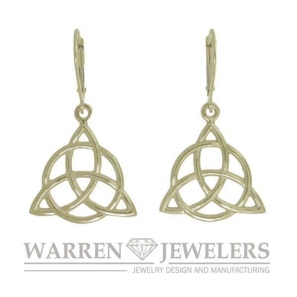 Celtic Trinity with Circle Dangle Earrings in Sterling Silver front view