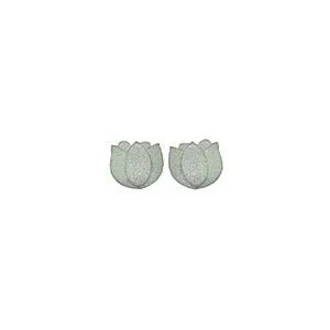 Petite Pink Diamond Tulip Floral Stud Earrings Sterling Silver - Warren Jewelers