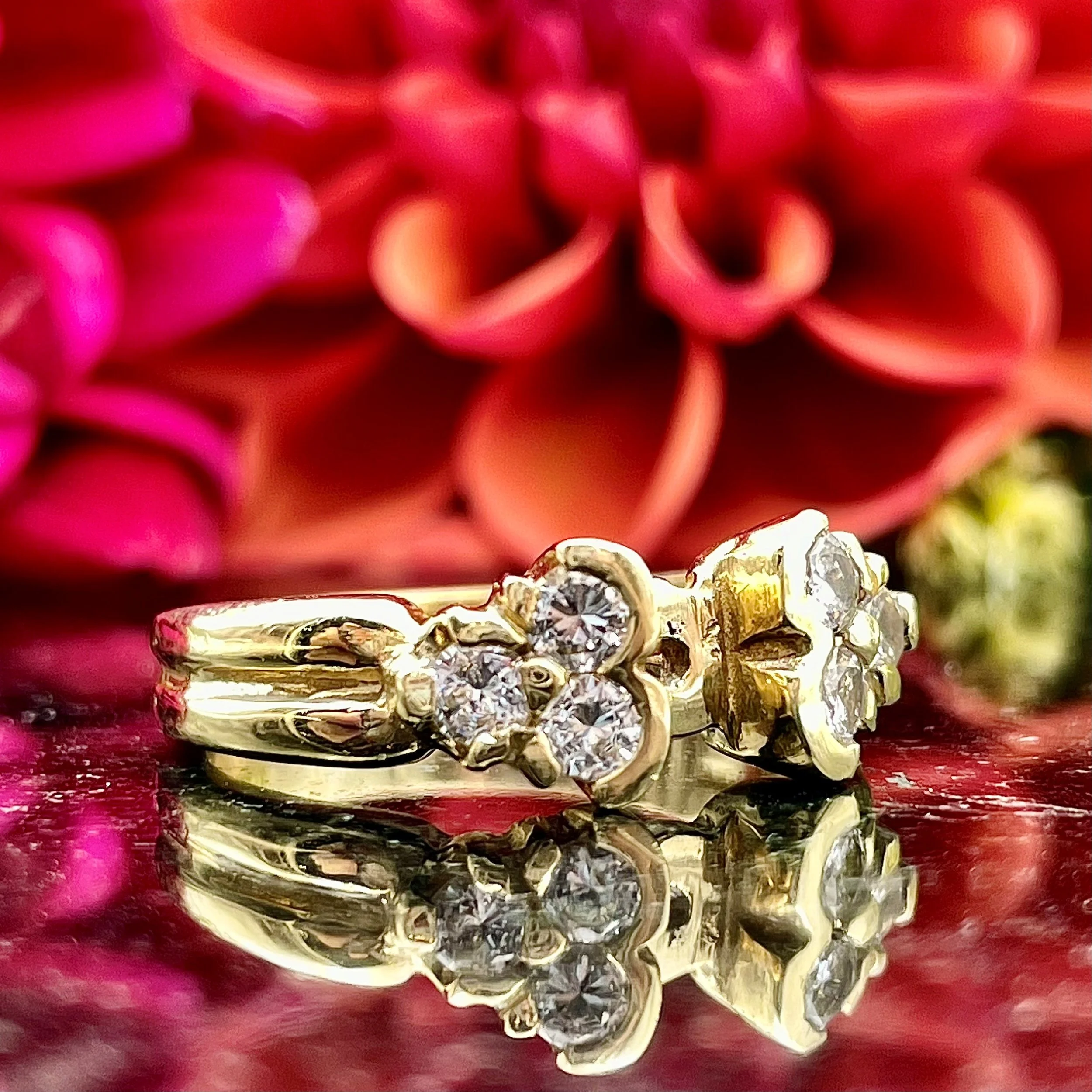 14k Yellow Gold Diamond Semi Mounting