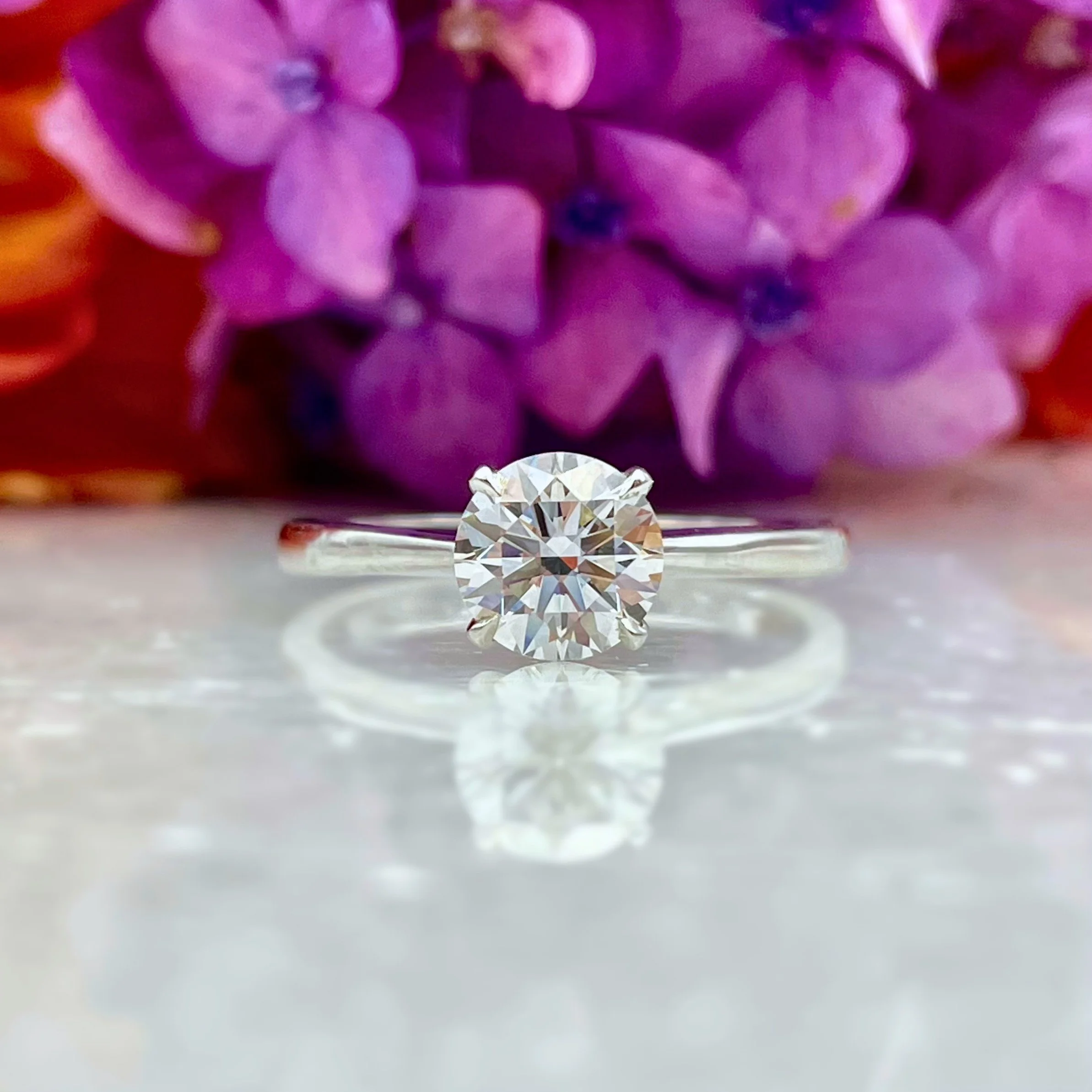 LAB GROWN - 1.06ct Round Lab Grown Diamond Solitaire 14k White Gold Engagement Ring