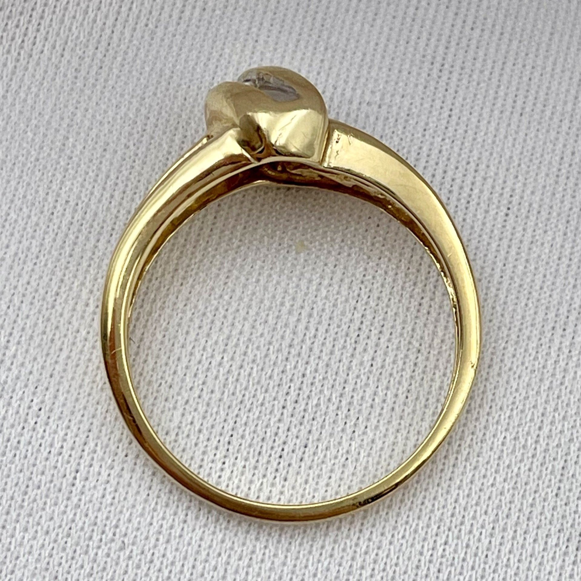 top down gallery view 10k Yellow Gold Vintage 1/10ctw Diamond Channel Fashion Band