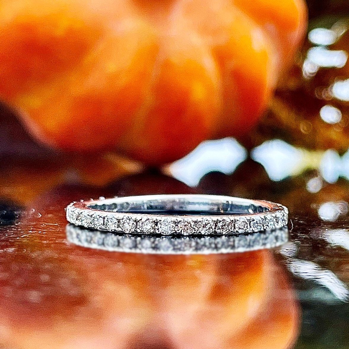 .14ctw A Diamonds Shared Prong 3/4ths Eternity Band 10k White Gold