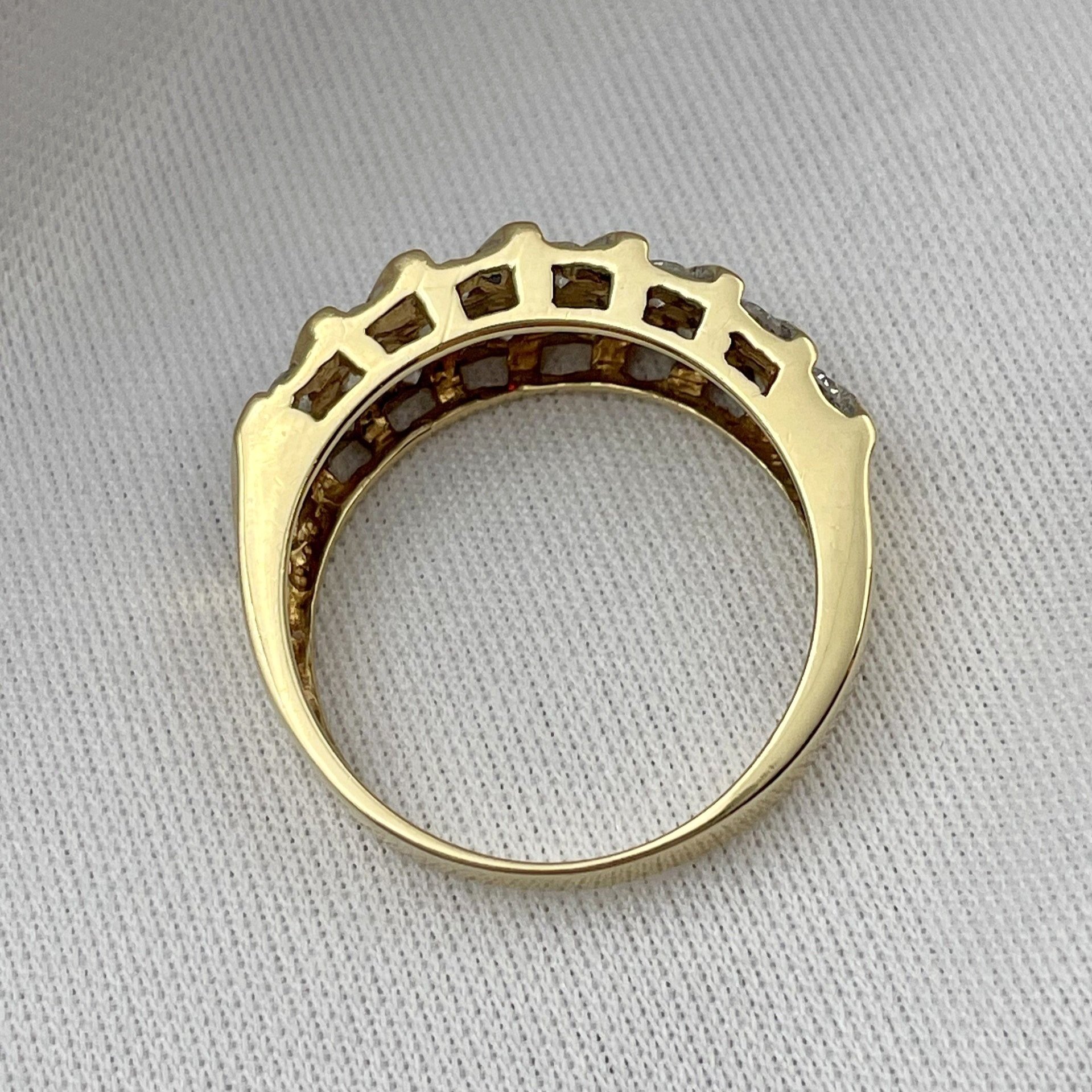 top down gallery view 1.00ctw A Quality Channel Set Diamond Band 10k Yellow Gold
