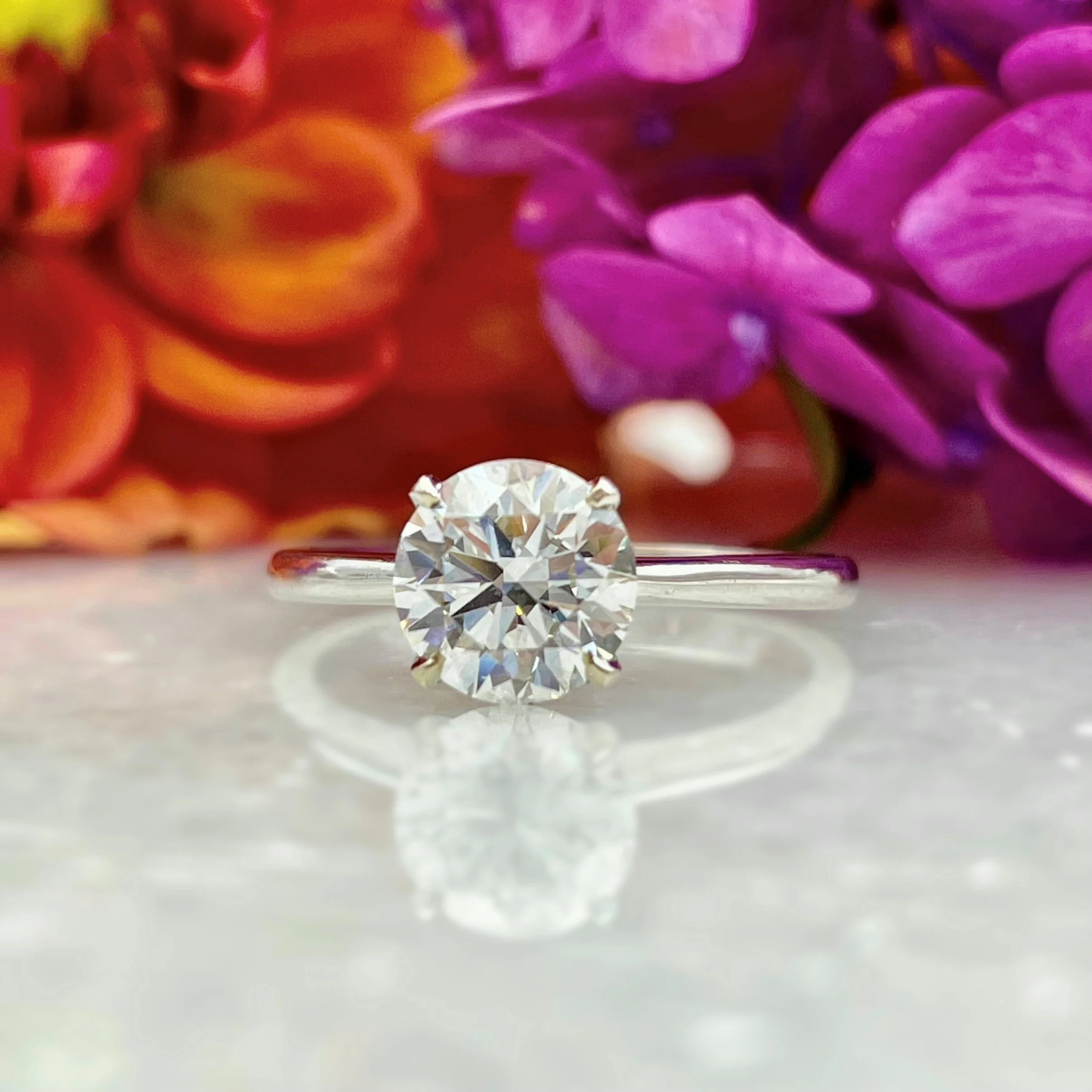 LAB GROWN - 1.53ct Round Lab Grown Diamond Solitaire 14k White Gold Engagement Ring