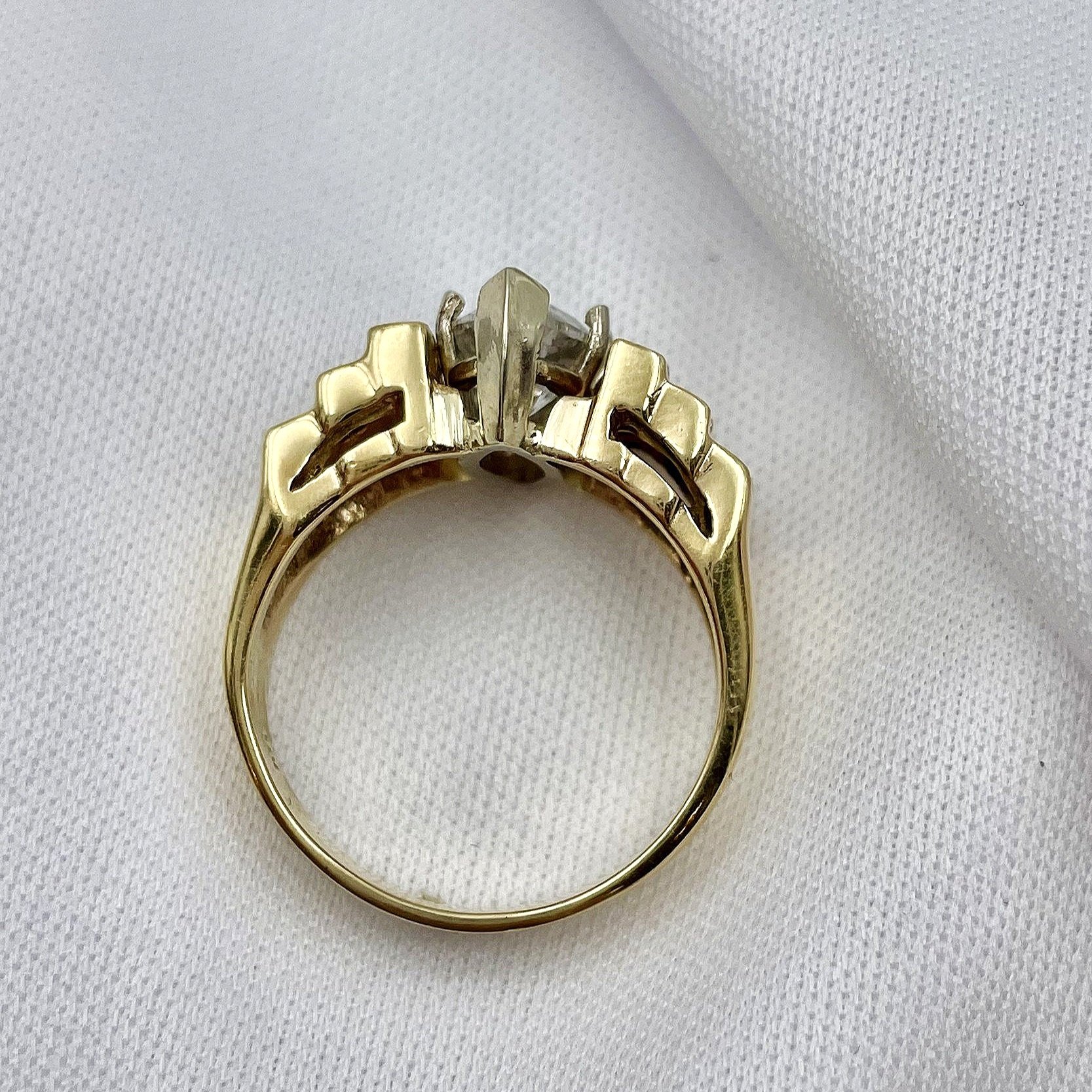 top down gallery view 2.11ctw Marquise Diamond Statement Engagement Ring 14k Yellow Gold