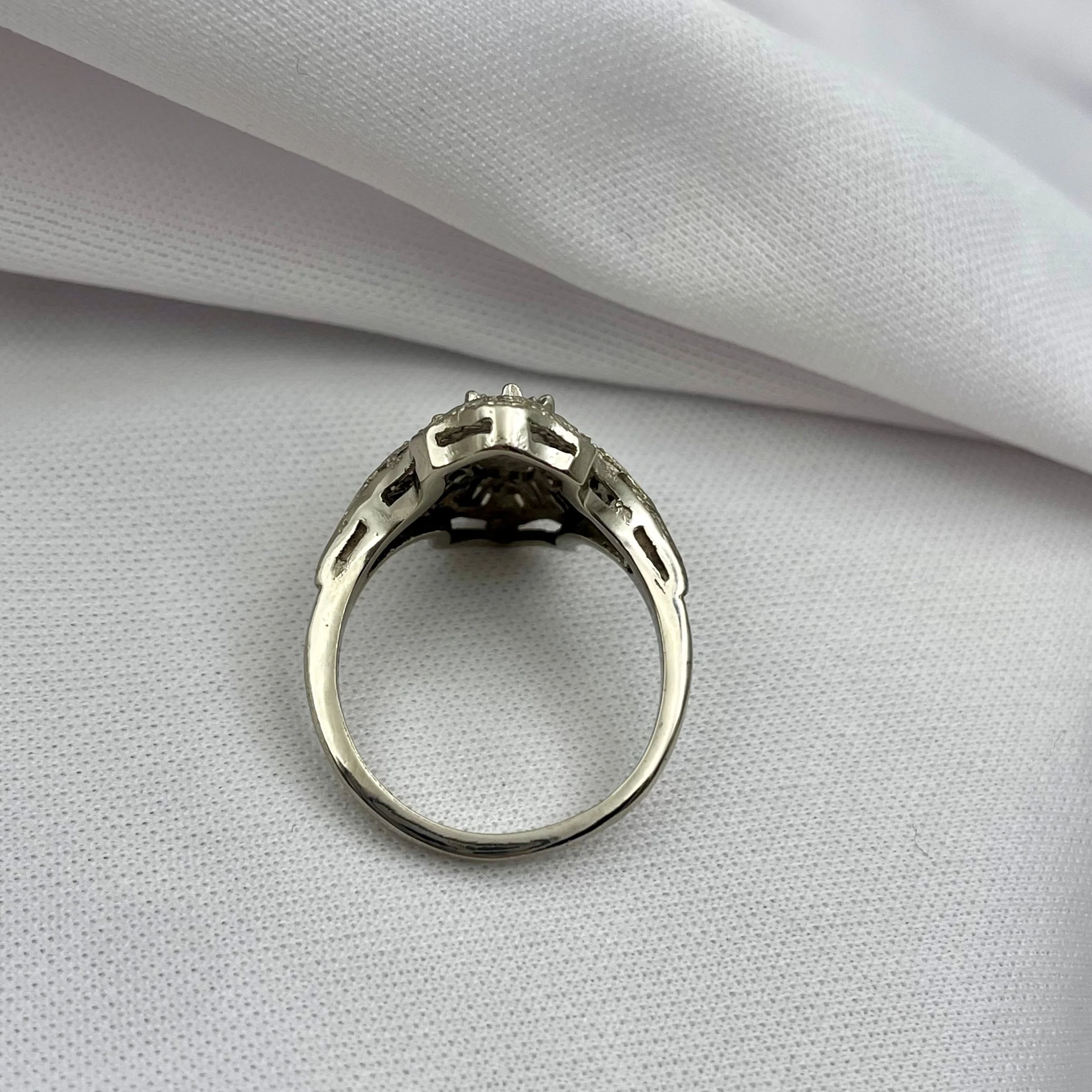 14k Yellow or White Gold Vintage Inspired Ladies Rings With AA Old European Cut Natural White Diamonds - Warren Jewelers