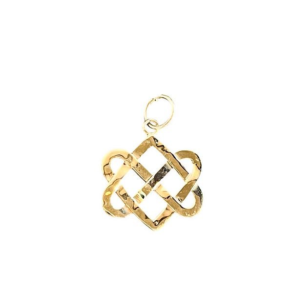 Celtic NeverEnding Hearts Charm Pendant 14K yellow Gold