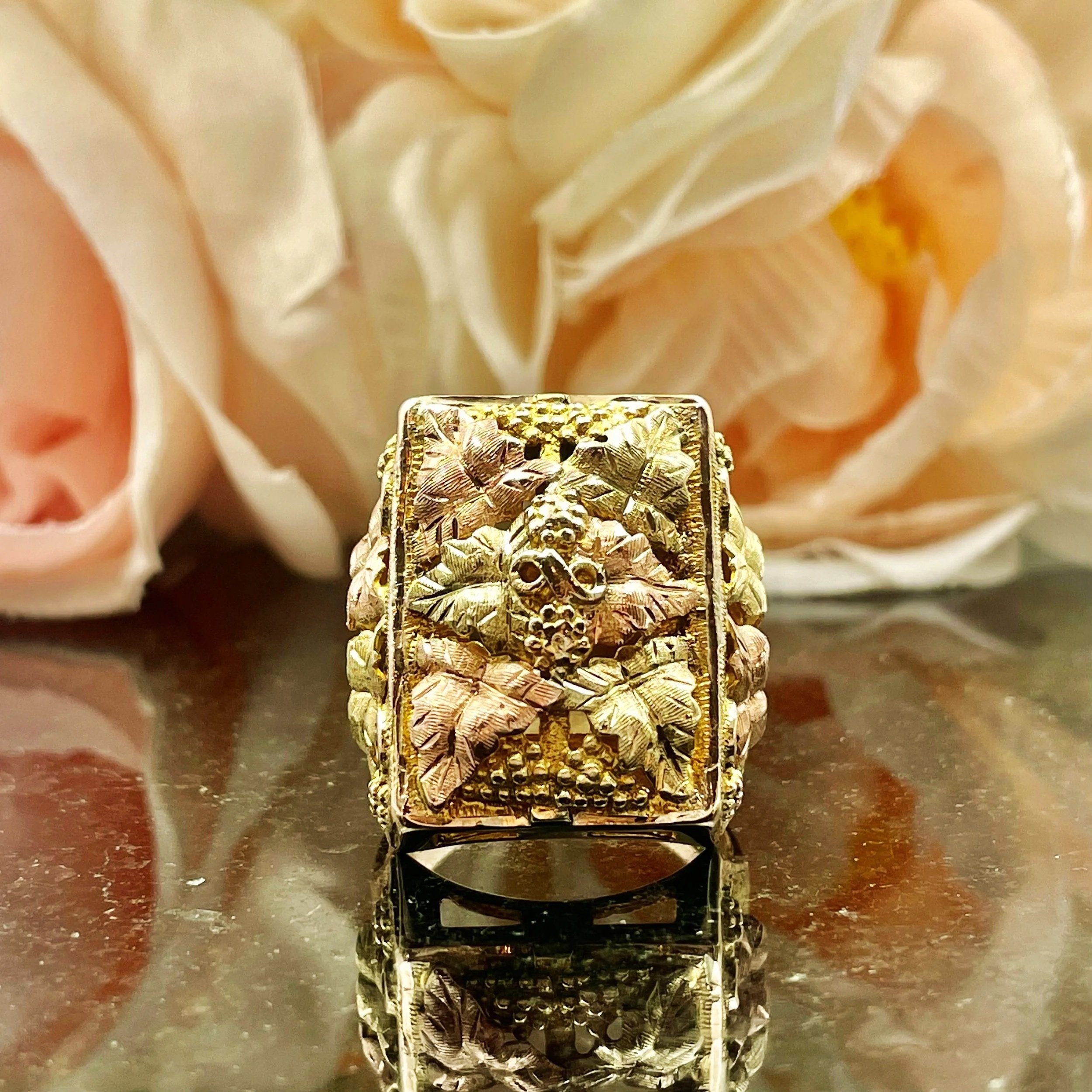 10k Black Hills Gold Men's Statement Fashion Ring