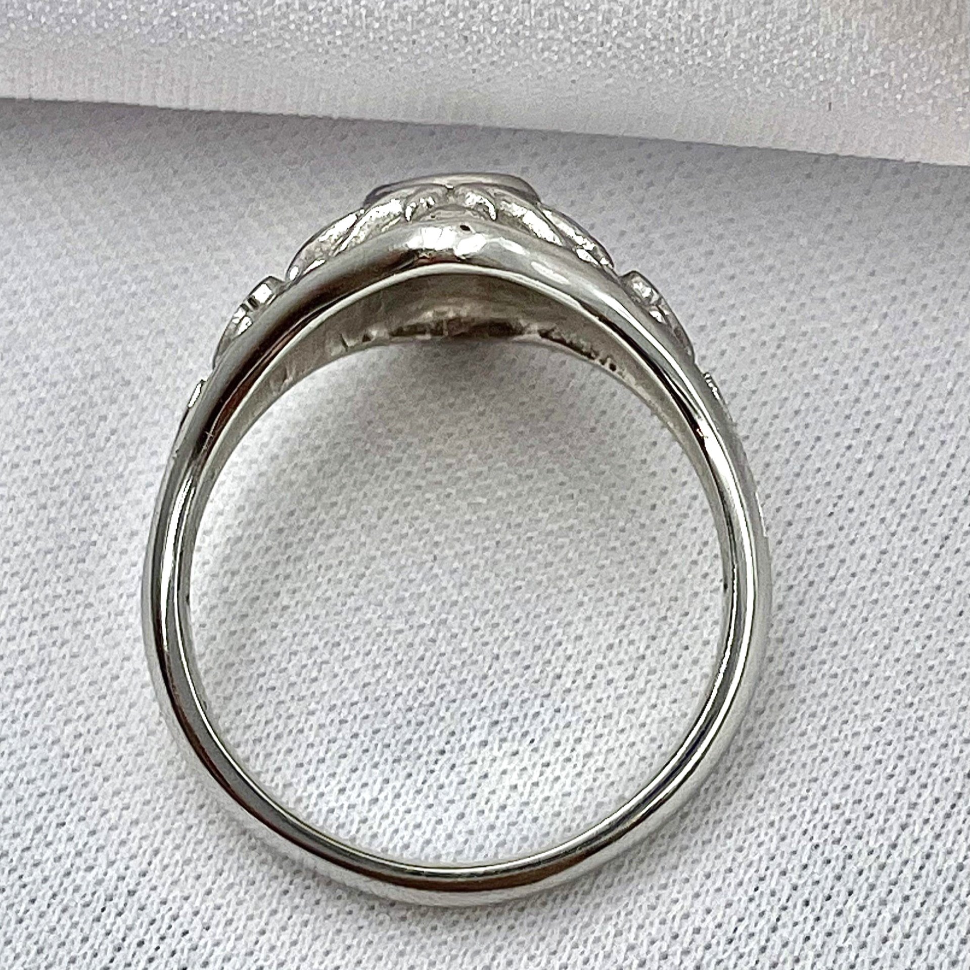 top down gallery view .47ct Mine Cut Diamond Estate Ladies Ring 14k White Gold